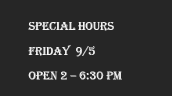 SPECIAL HOURS ALERT