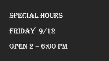 SPECIAL HOURS ALERT