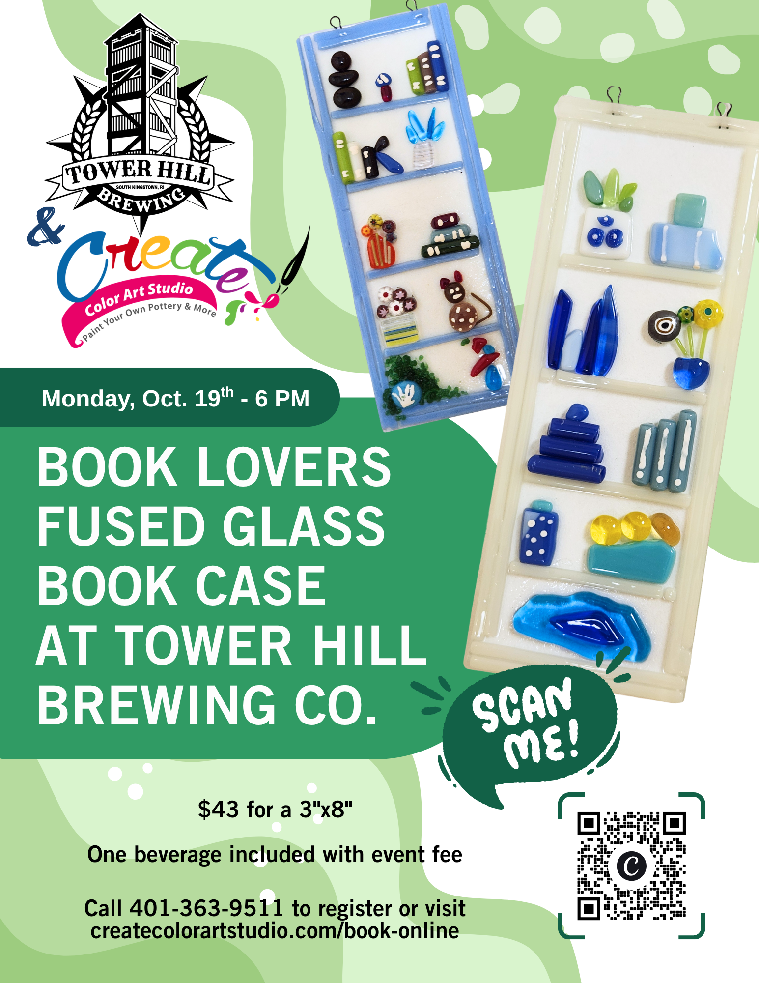 CREATE! Color Art Studio - Book Lover Fused Glass Book Case