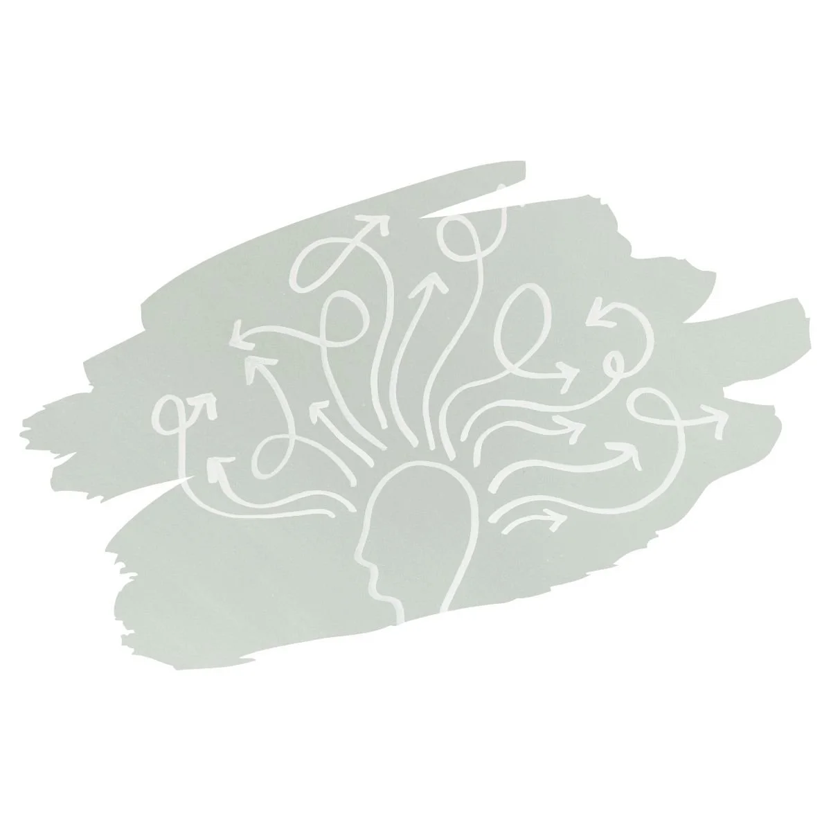 [Image] Chalkboard illustration of a human head with arrows representing the Default Mode Network and Executive Control Network, two brain systems that shape focus and emotional regulation in teens and young adults throughout Colorado.