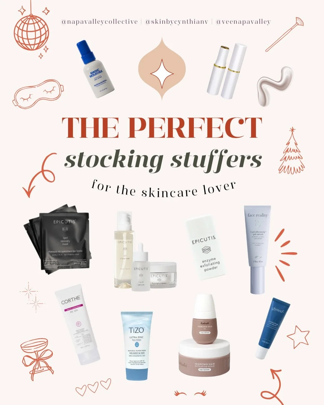 The perfect stocking stuffers do exist 🎁 From barrier-repair skincare and glow-boosting treatments to grooming essentials, charm bar jewelry, and gift cards&hellip;

These are the little luxuries everyone actually loves.

Available at Napa Valley Co