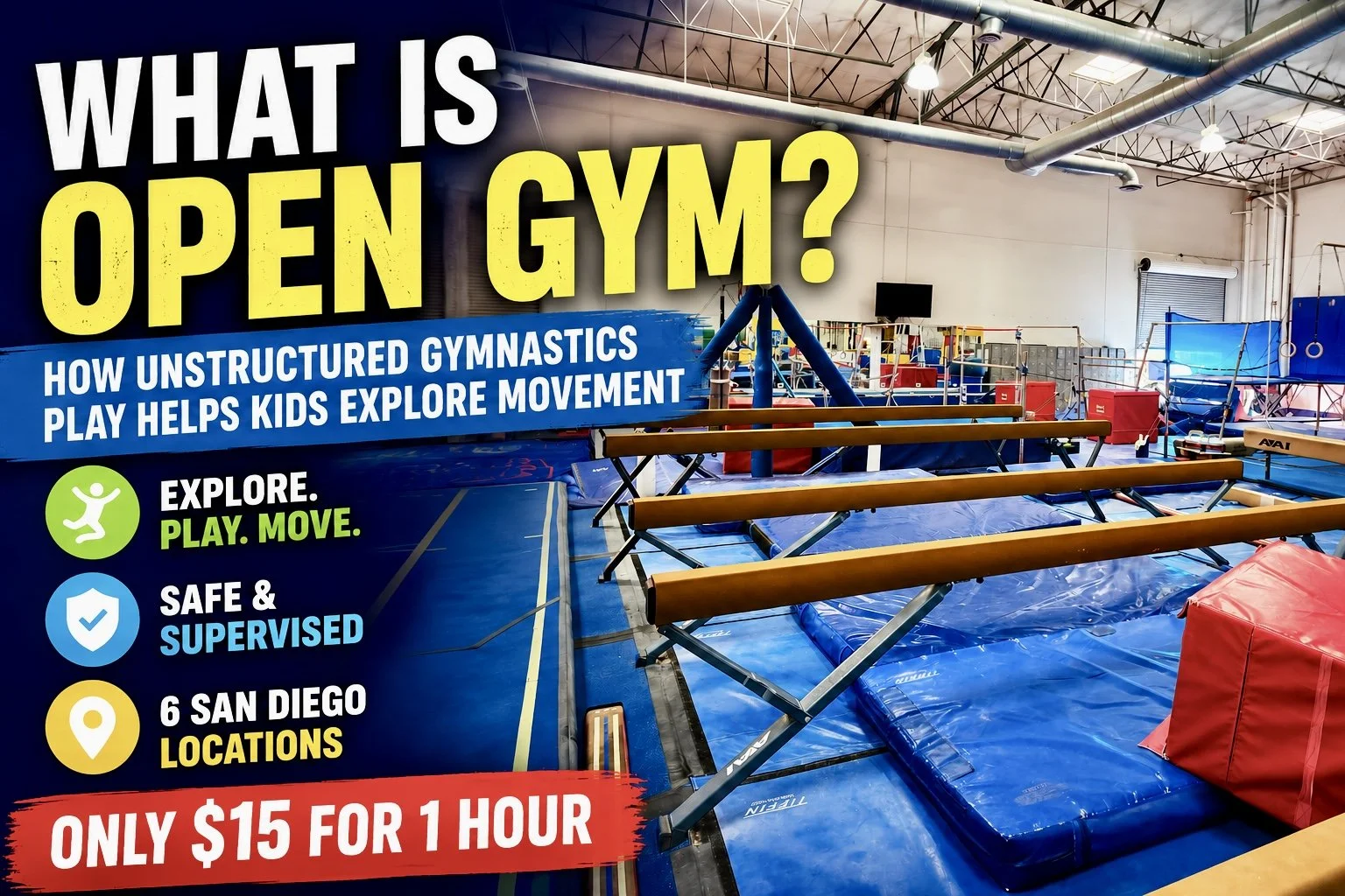 What Is Open Gym? How Unstructured Gymnastics Play Helps Kids Explore Movement