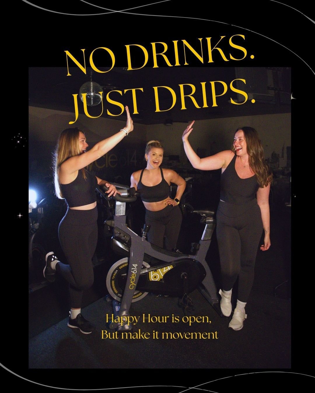 Cycle614 Happy Hour Rides are here! 💛

For January, all 4:45pm rides (Mon&ndash;Fri) are $18 drop-ins. 

No drinks required. Just sweat, movement, and that after-class glow. 

✨ $18 drop-in
✨ 4:45pm rides only
✨ January only

Cycle614 Happy Hour Rid
