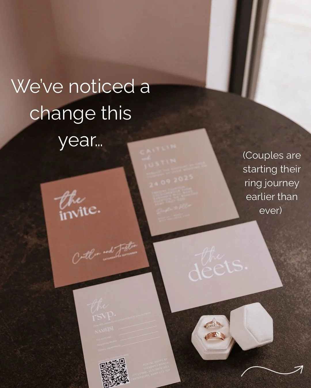 We&rsquo;ve noticed more couples starting their ring journey 6&ndash;12 months before their wedding, the perfect window to create something truly special 🤍

With the prices of precious metals on the up it&rsquo;s such a smart move!

Whether you know