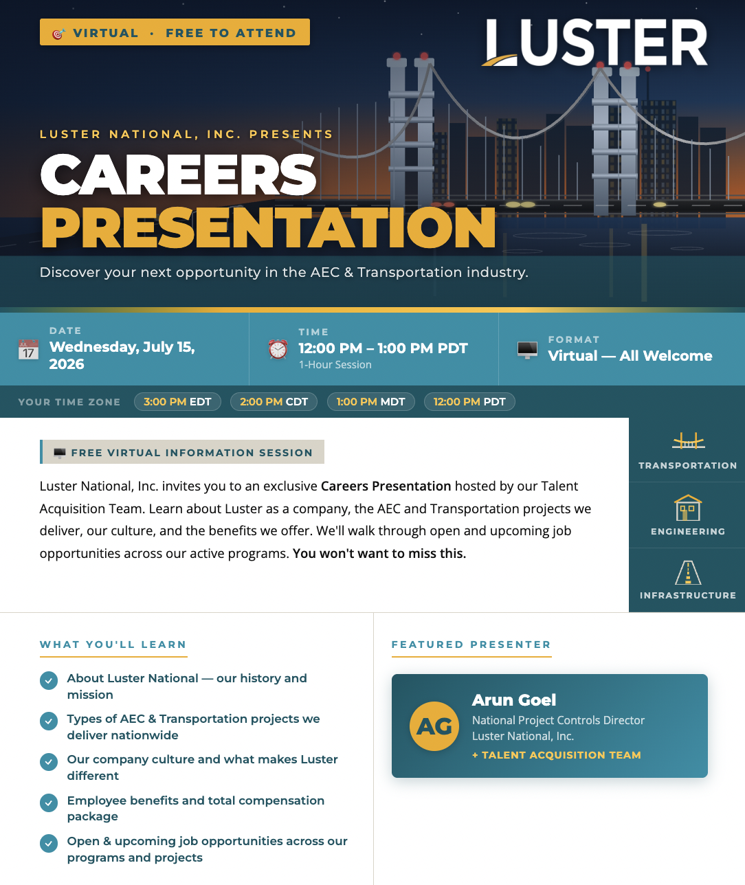 Luster Careers Presentation, July 15, 2026