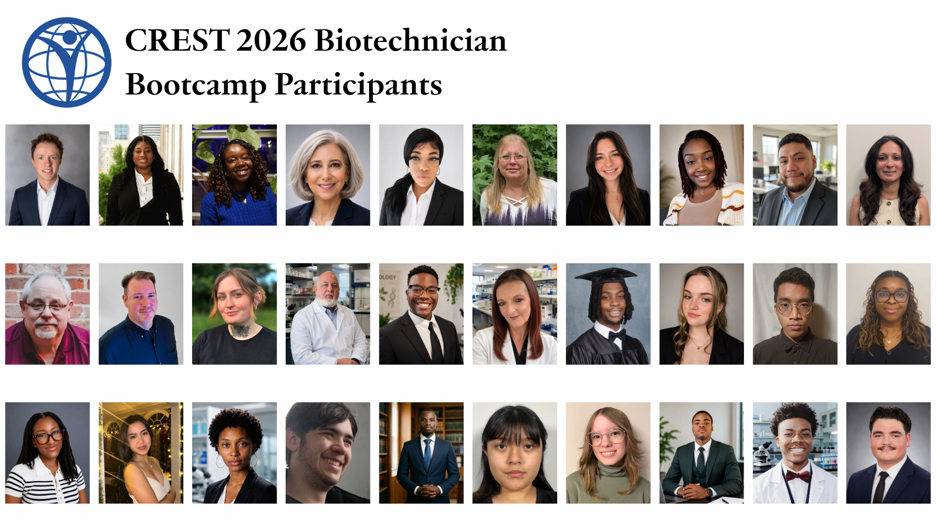 All of the participants for the CREST 2026 Biotechnician Bootcamp