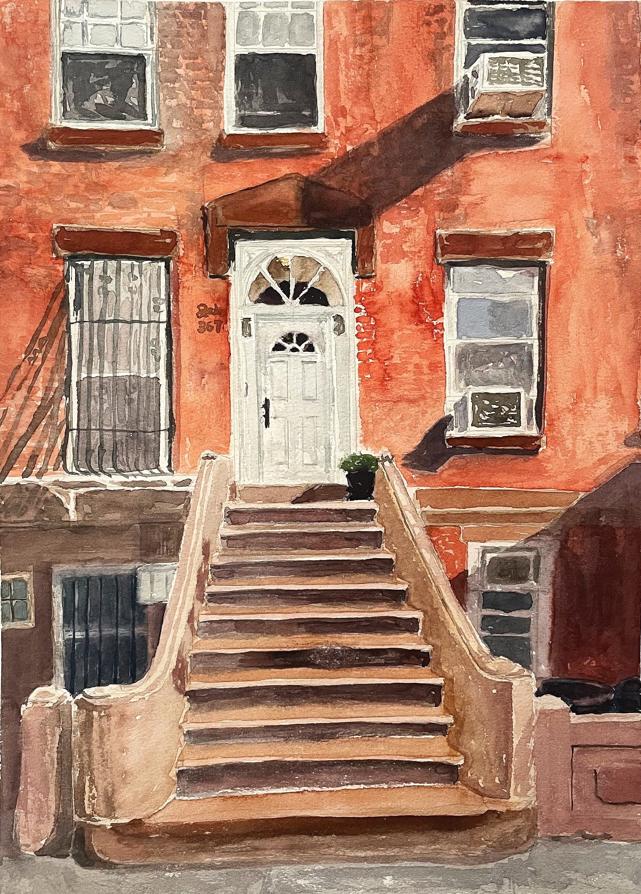   Row House on Bond Street,  Watercolor on Coldpress, 16” x 12”, 2022 