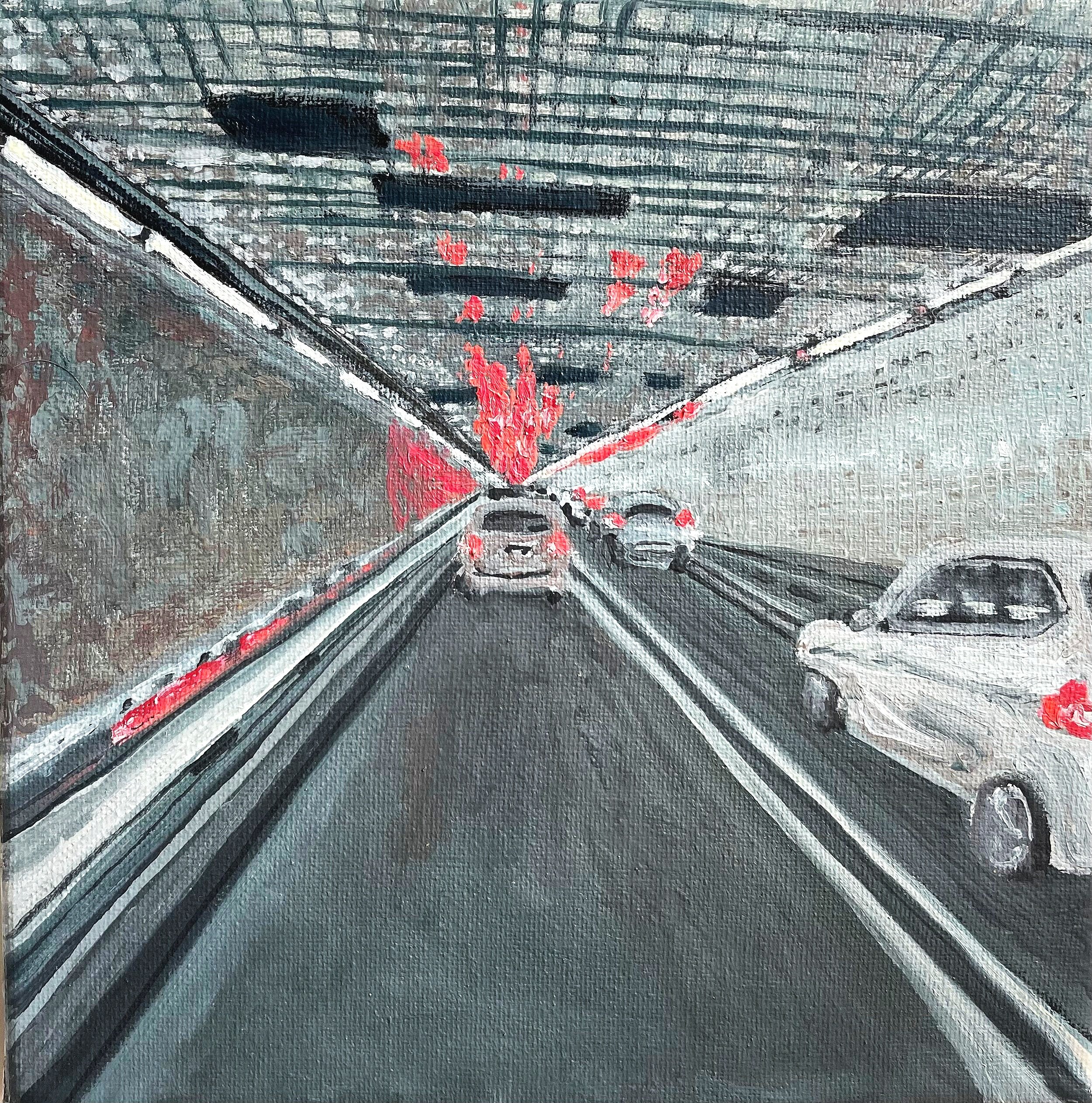   The Trip Home (Battery Tunnel),  Oil on Canvas, 8” x 8”, 2022 