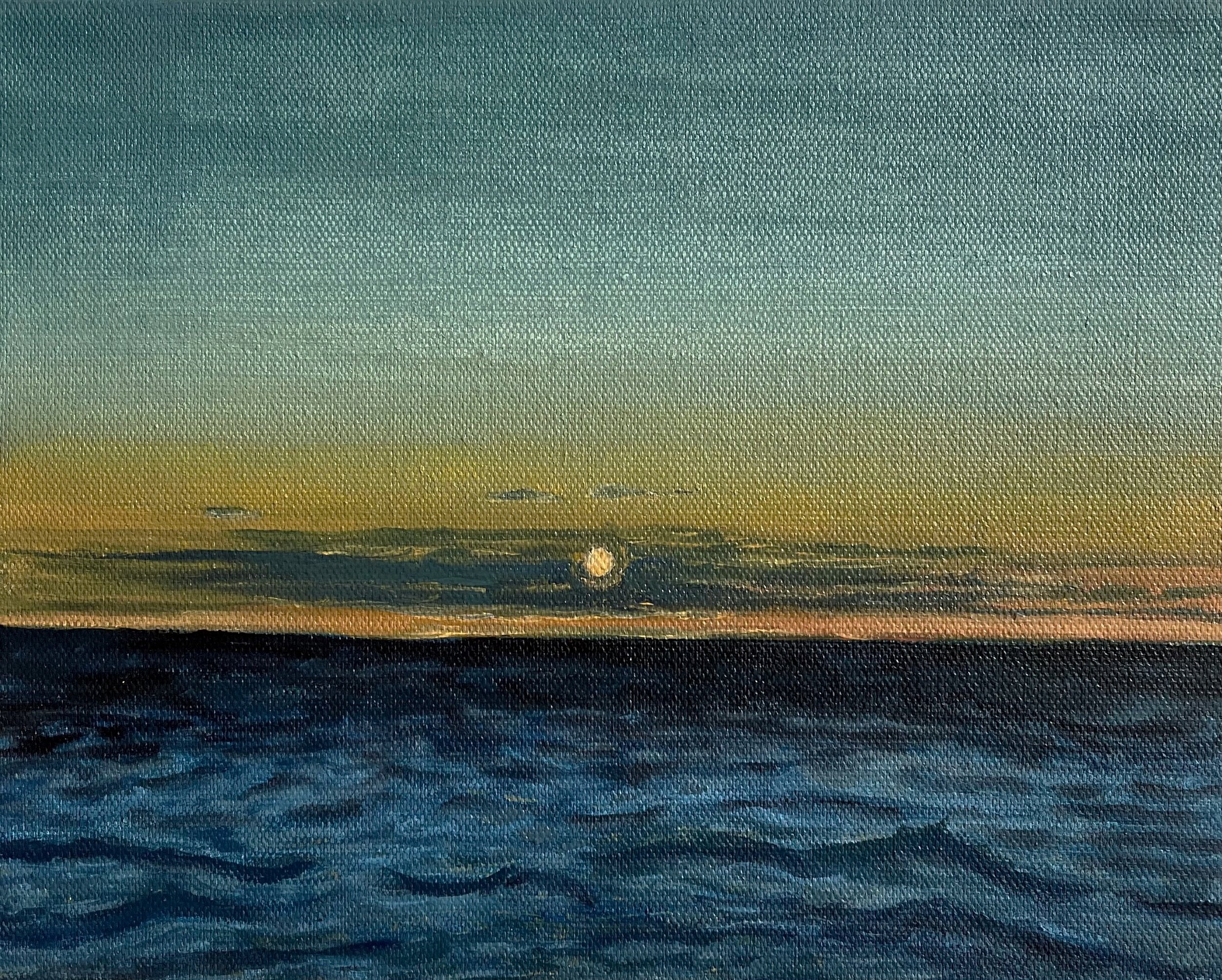   Sunset at Lisa’s,  Oil on Canvas, 8” x 10”, 2022 