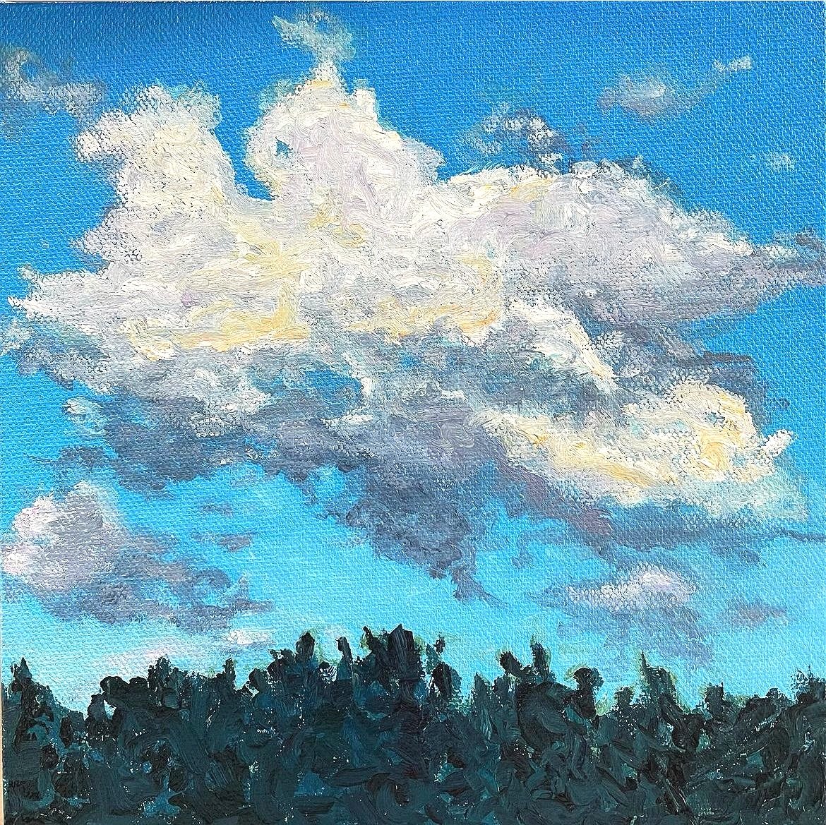   Clouds in Jefferson,  Oil on Canvas, 8” x 8”, 2022 