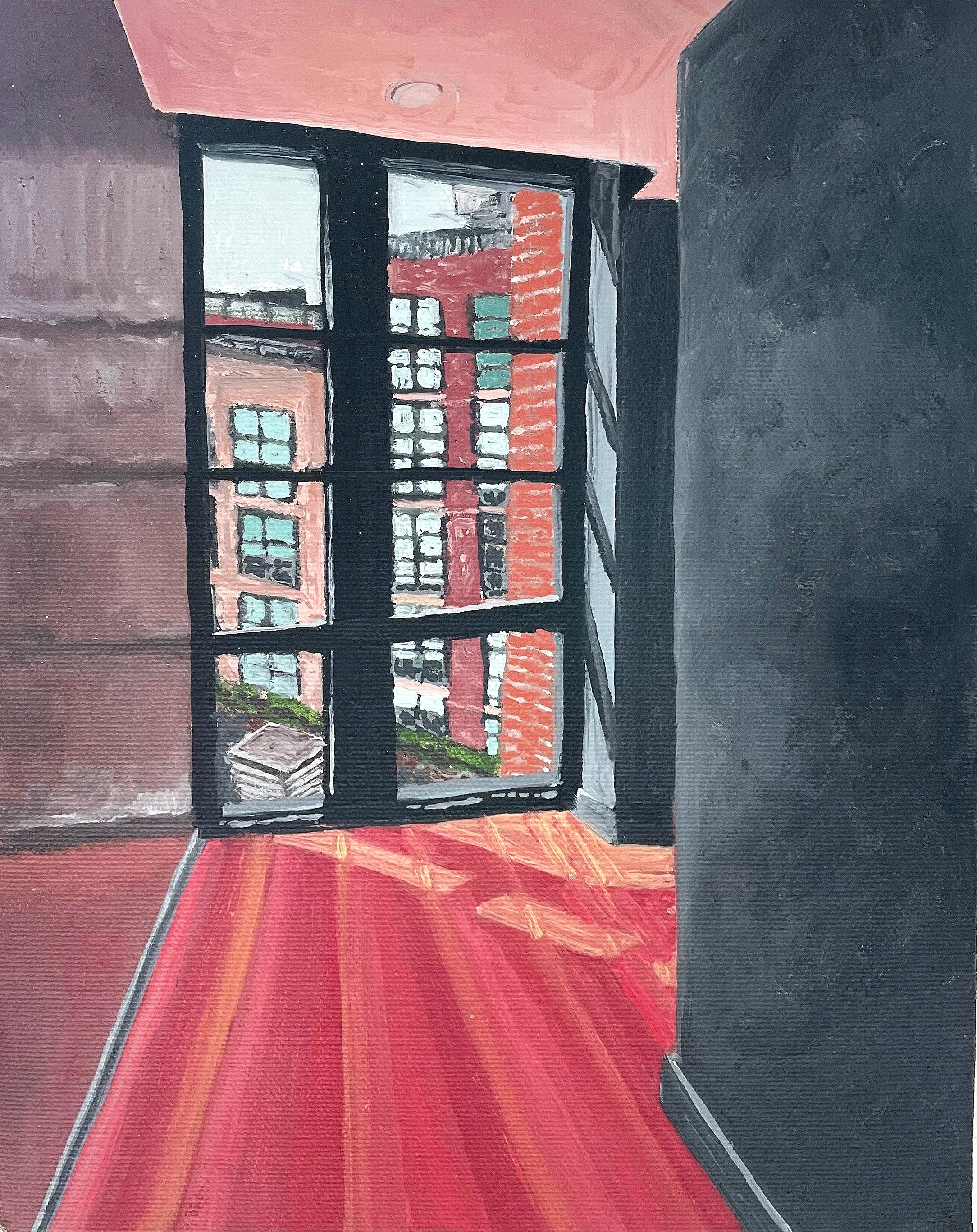   Window Overlooking the Courtyard,  Oil on Canvas, 10” x 8”, 2022 