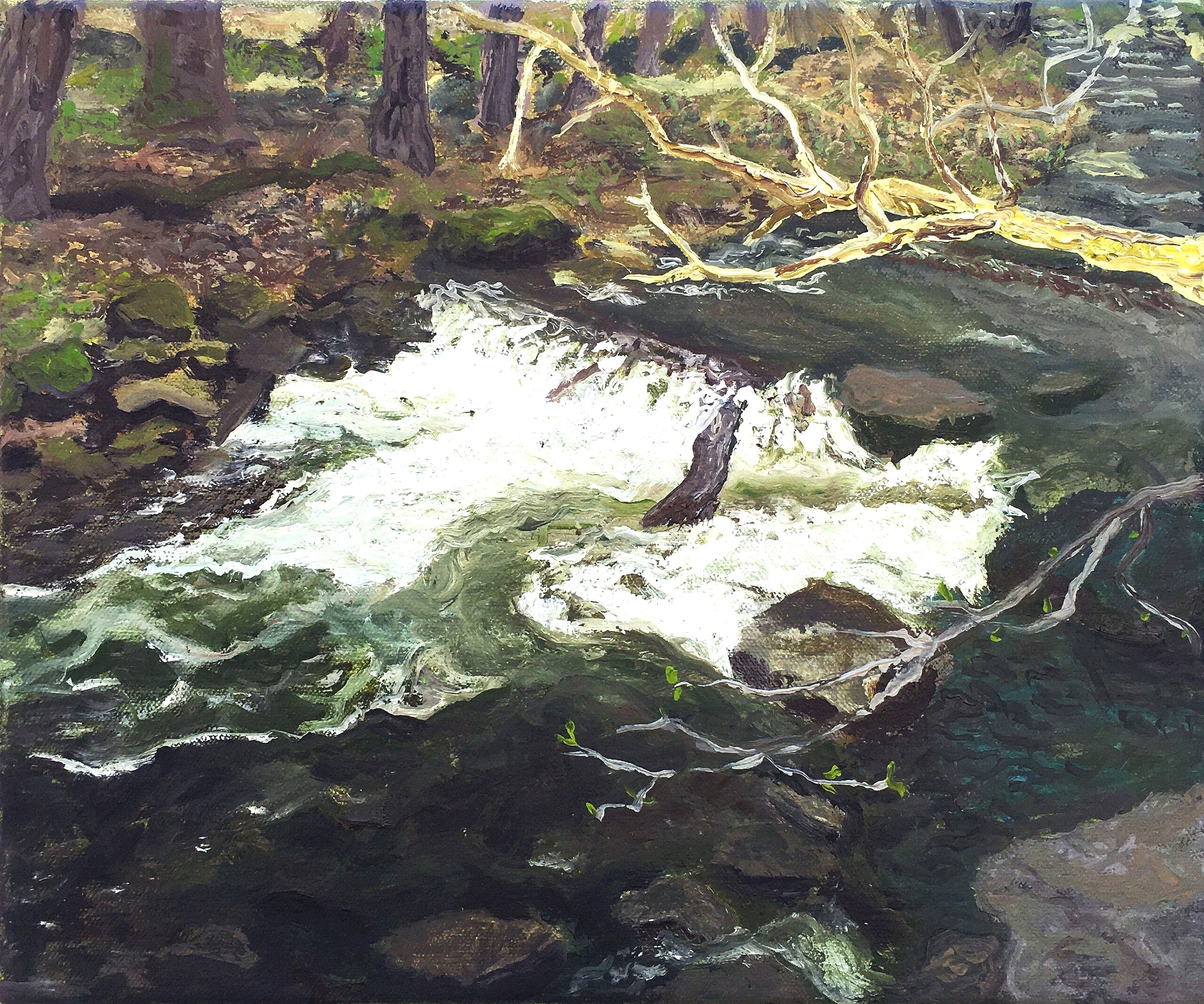   Panther Creek in Spring,  Oil on Canvas, 10” x 12”, 2021 