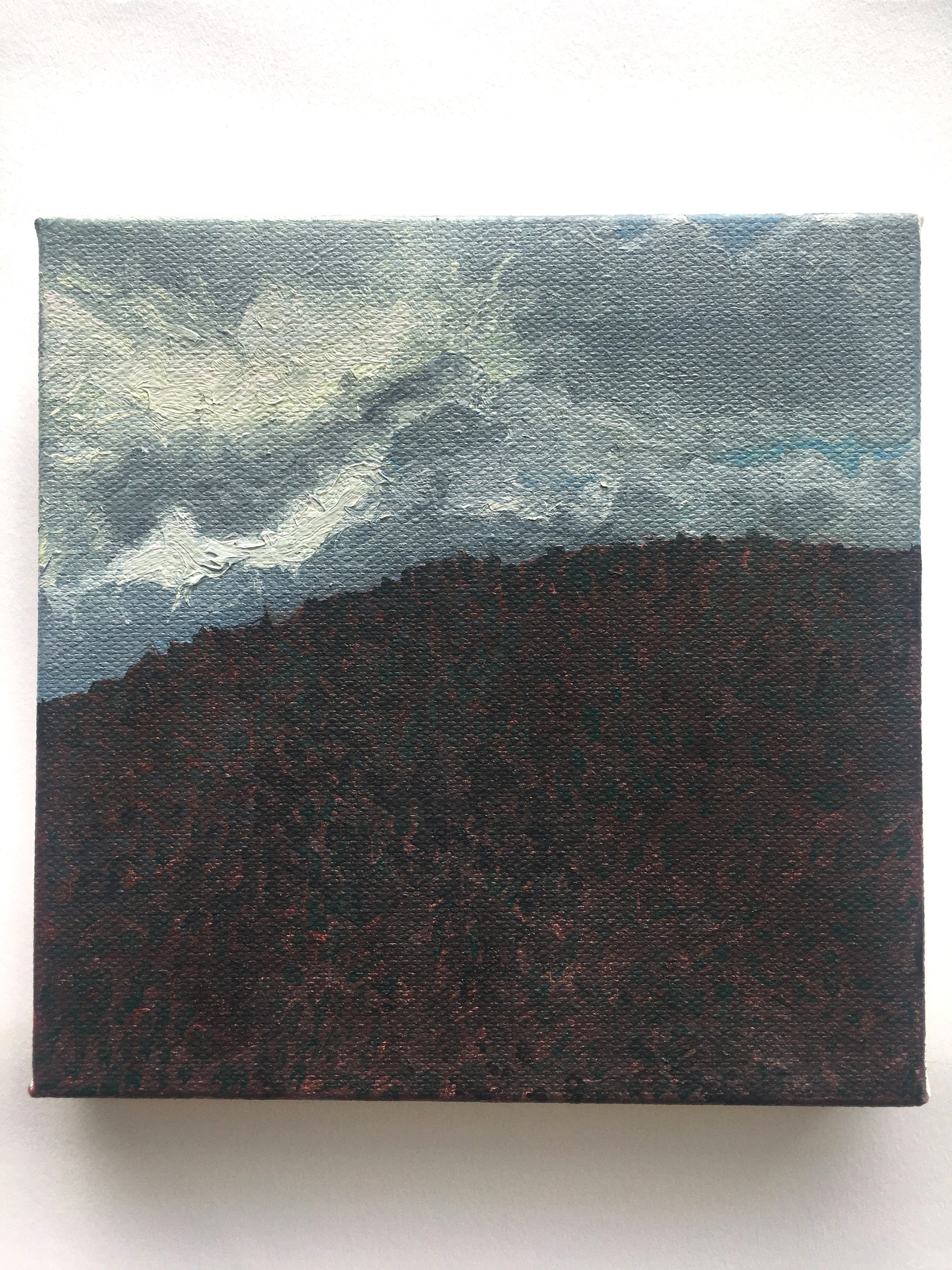   Sunrise on Sawyer Hollow,  Oil on Canvas, 6” x 6”, 2021 