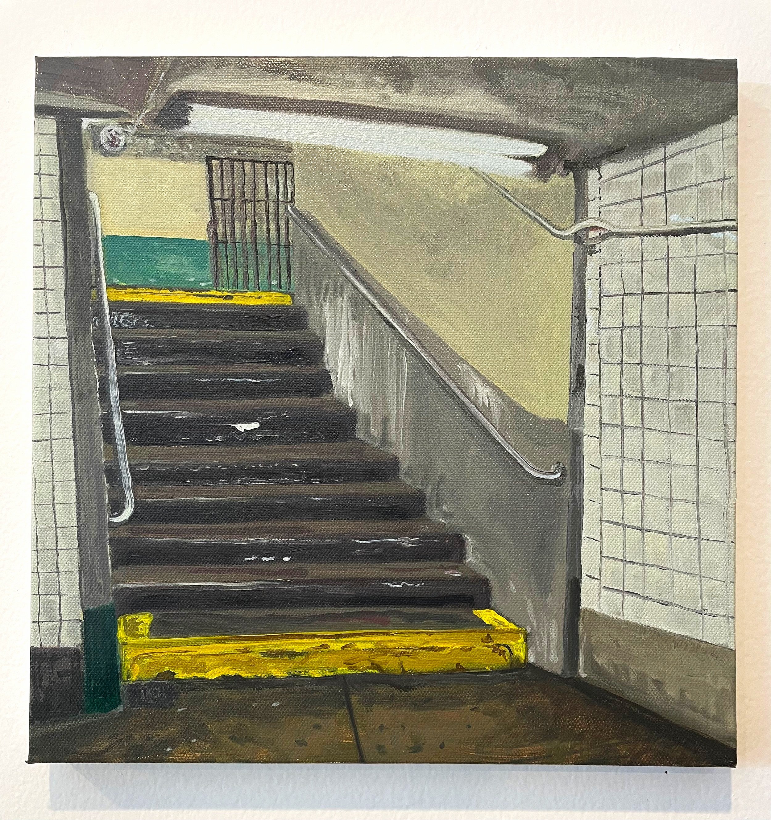   Subway Stairs , oil on canvas, 12” x 12”, 2023 