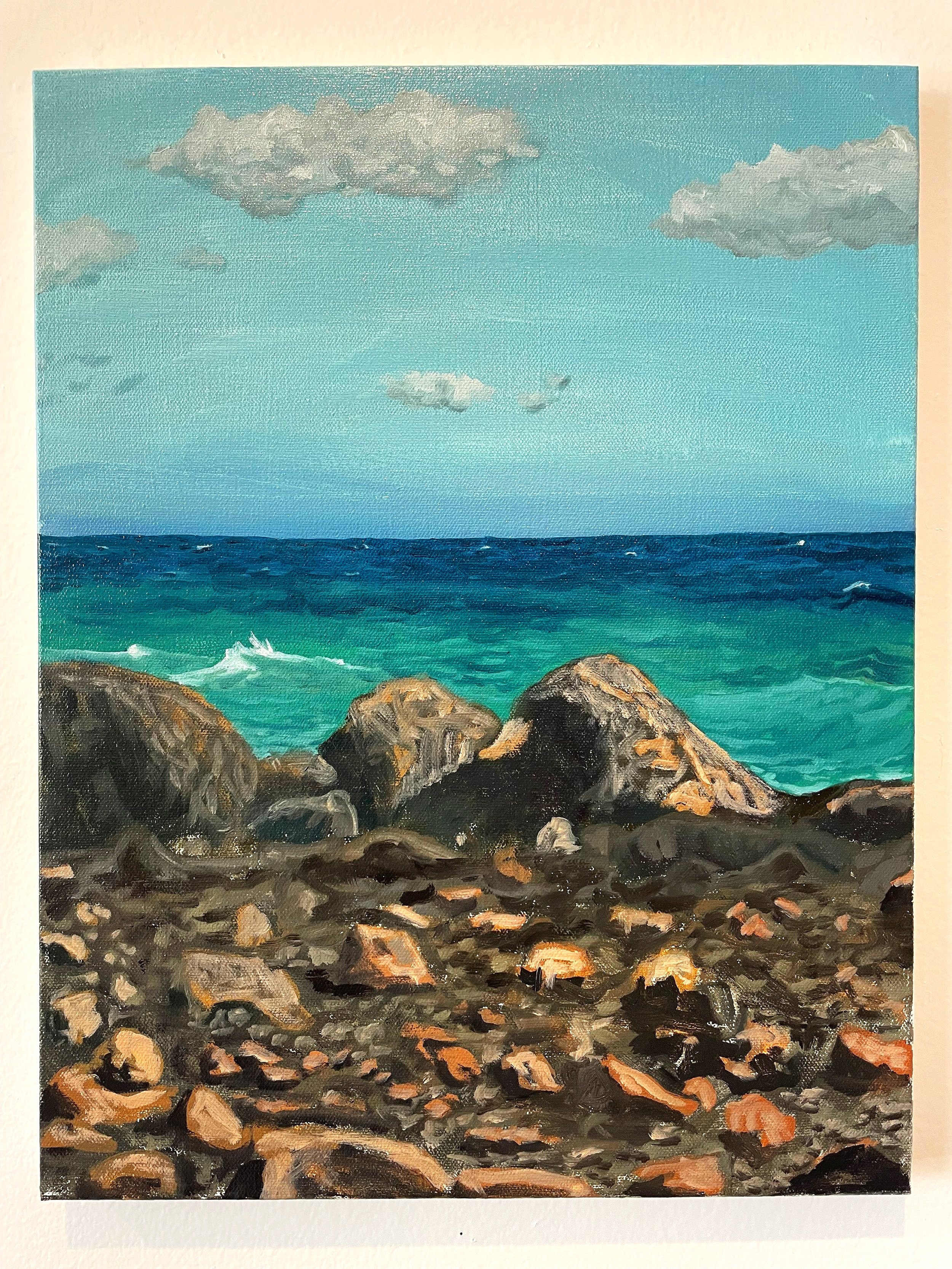   Block Island Coast,  oil on canvas, 18” x 14”, 2023 