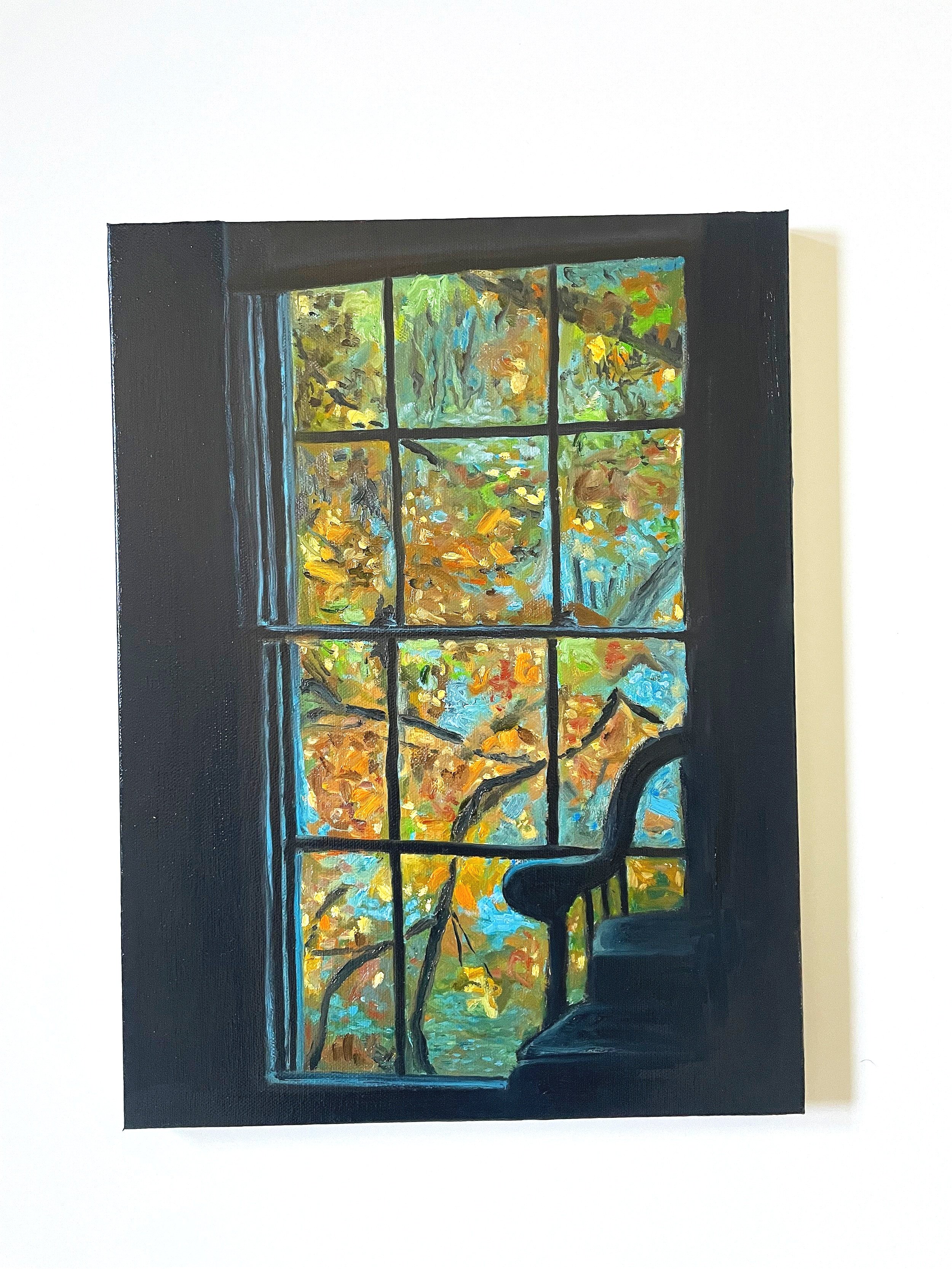   Chair at the Window in Autumn   16” x 12”  oil on canvas  2023 