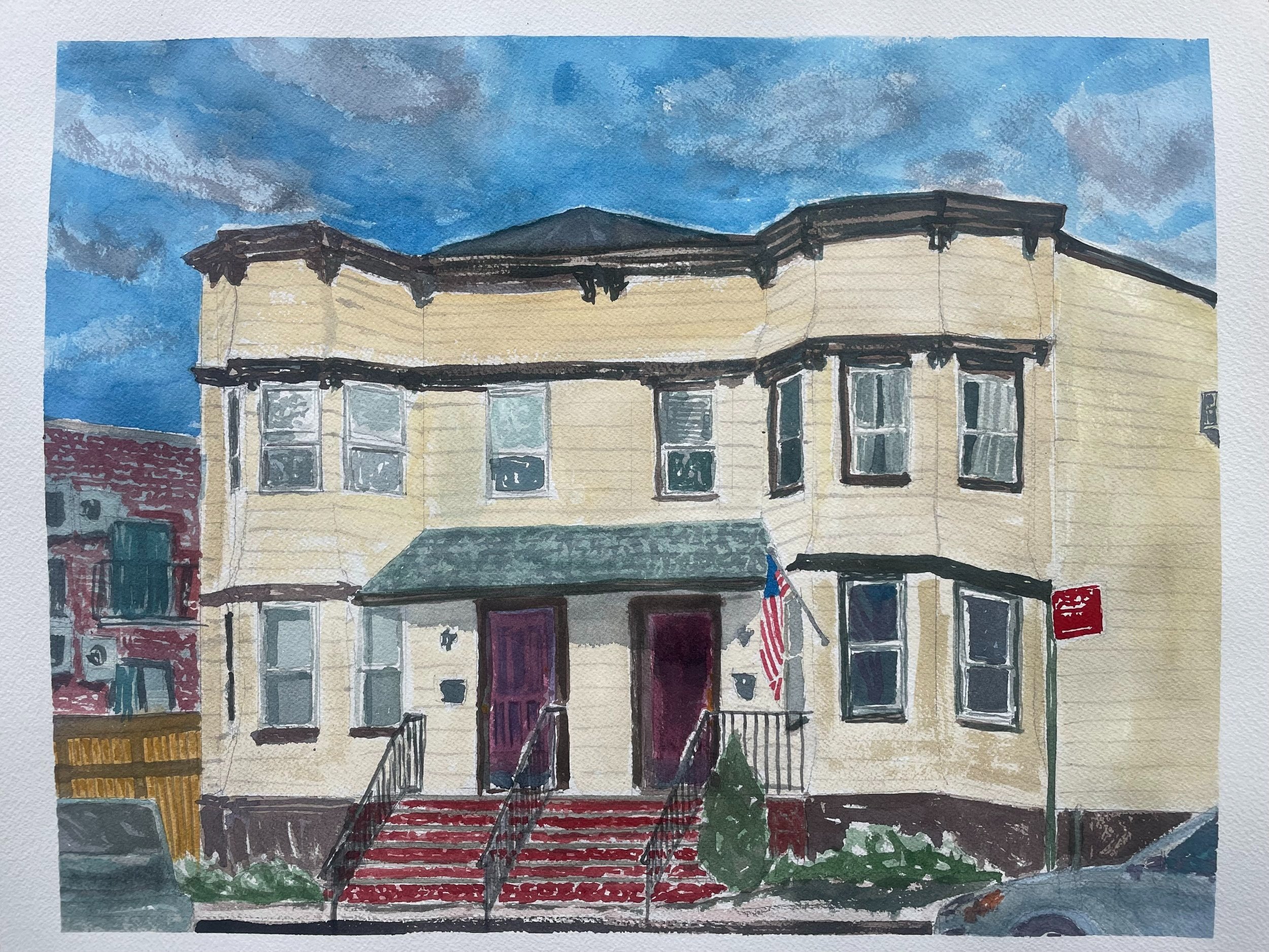   Apartments in Fort Hamilton   19” x 24”   watercolor on coldpress  2023 