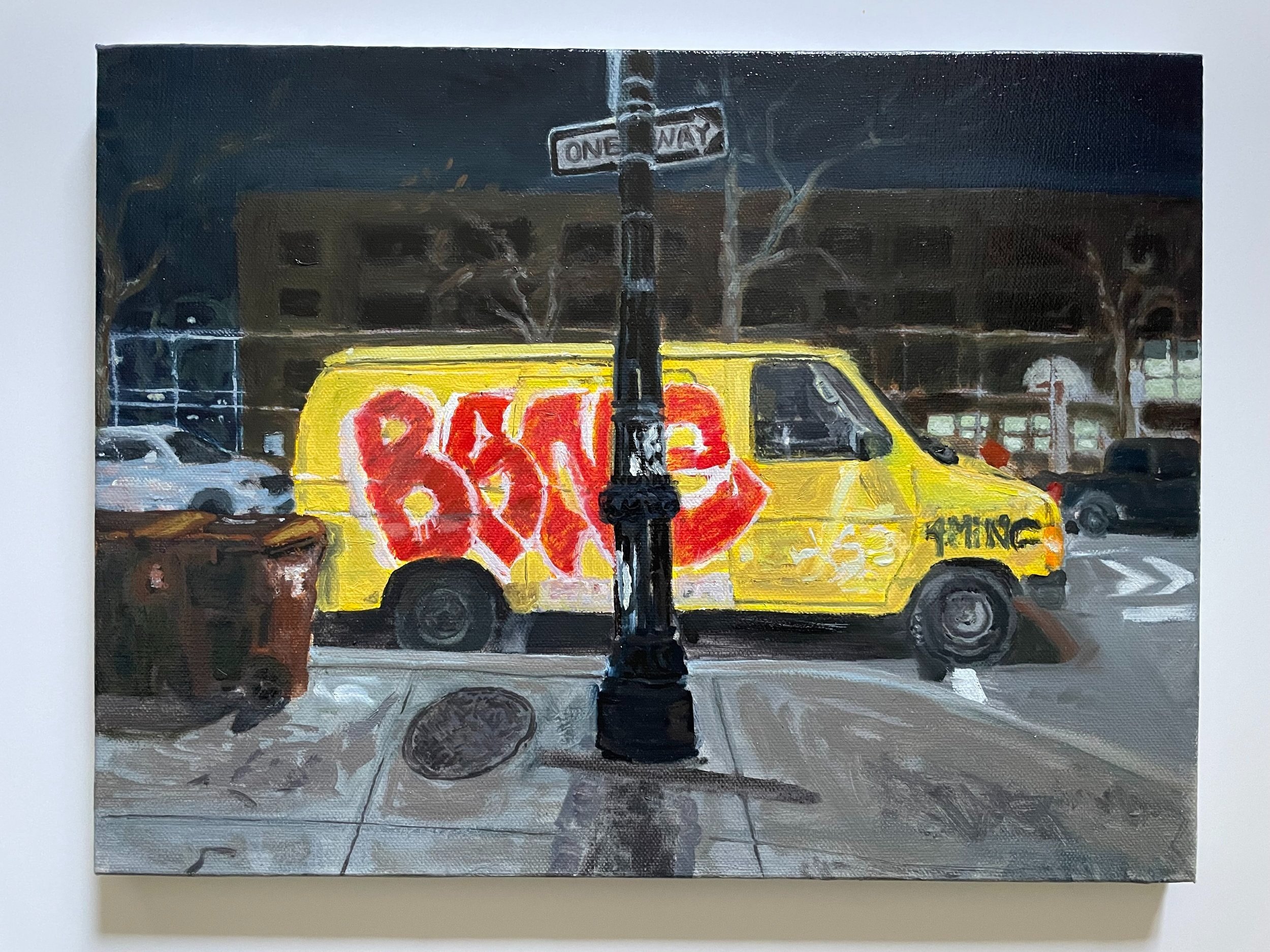   Van with Graffitti   12” x 16”   oil on canvas  2023 