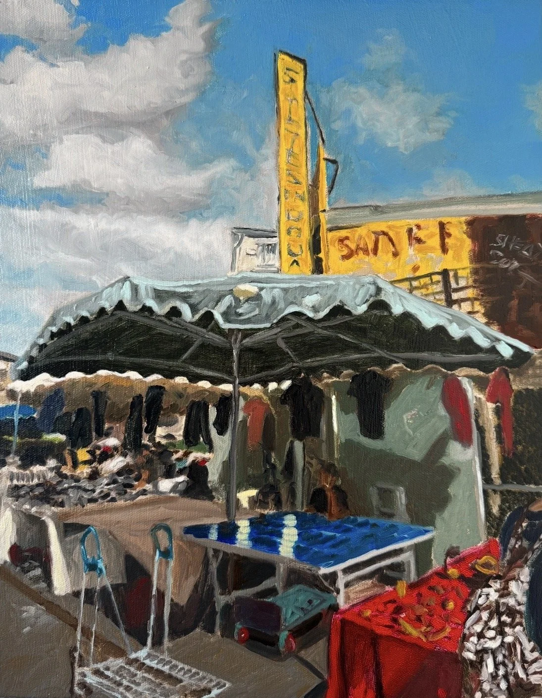   Saises en Douala   oil on canvas  18” x 14”  2025 