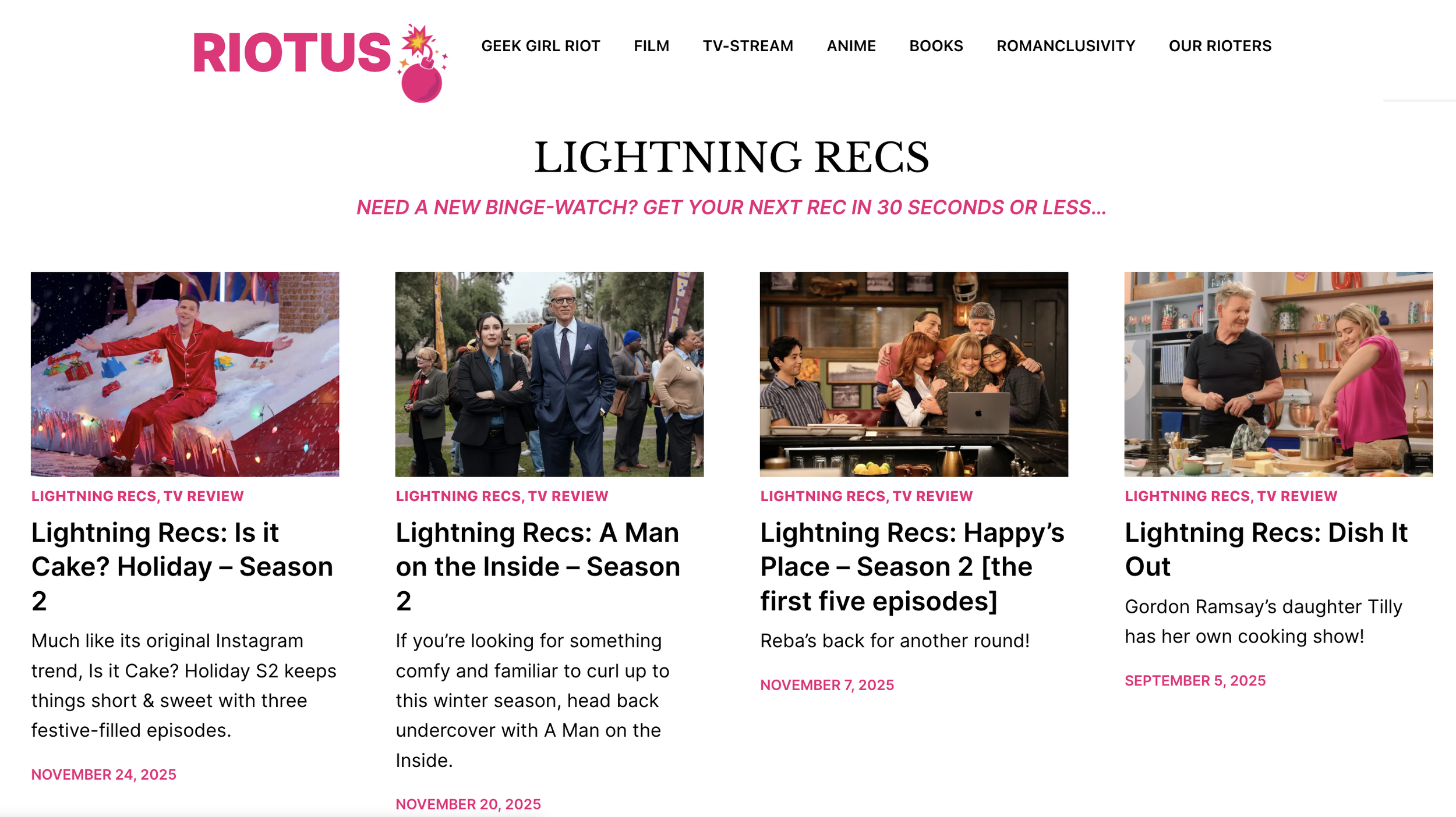 When creating the editorial section Lightning Recs, I crafted a tagline to explain its purpose.