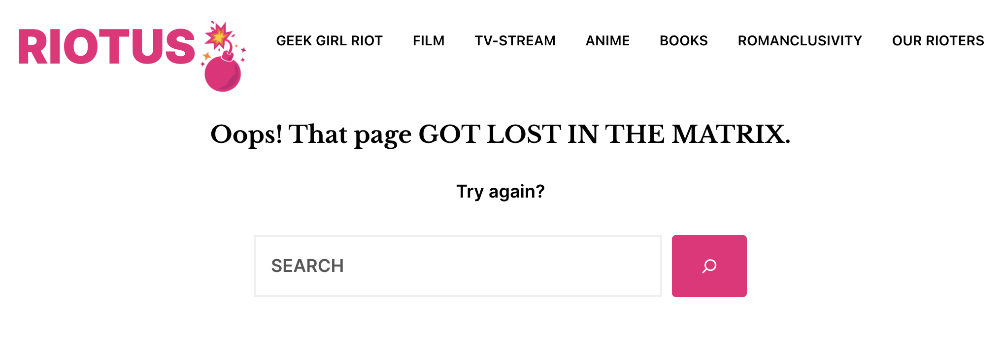 The RIOTUS brand personality I created shines through at every level of the site's functionality.