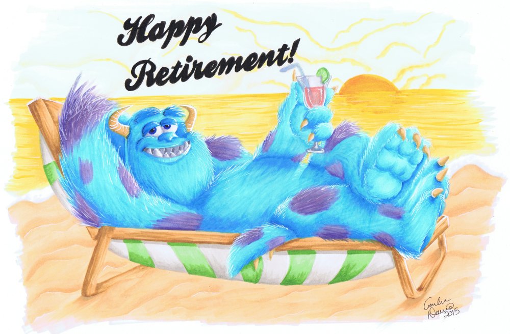 Happy Retirement, Markers, 2015 (sold)