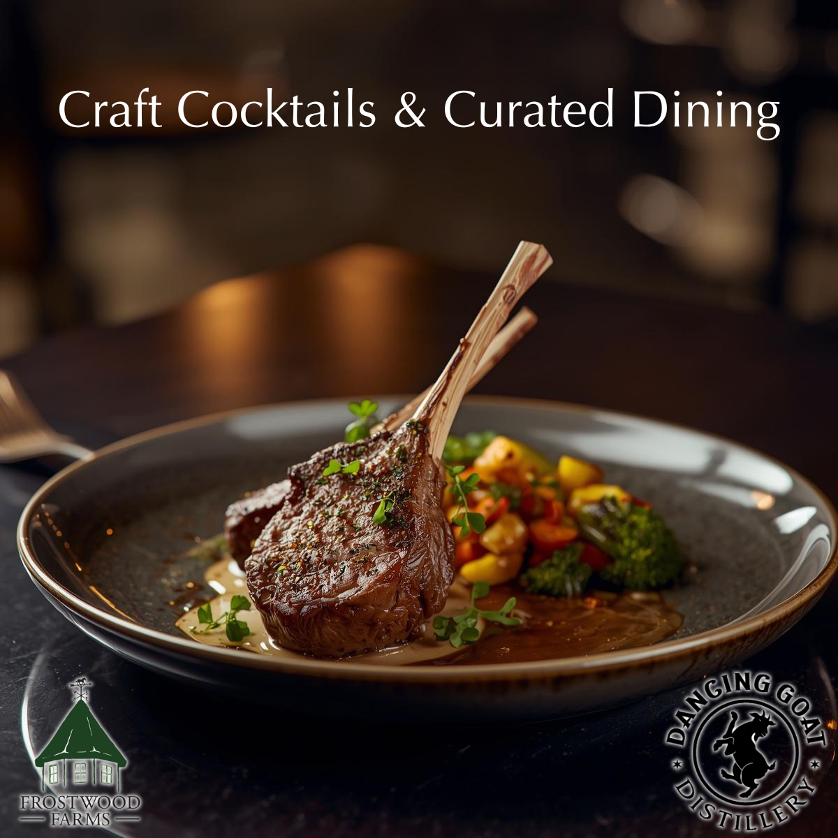 Frostwood Farms Curated Dinner & Cocktail Pairing