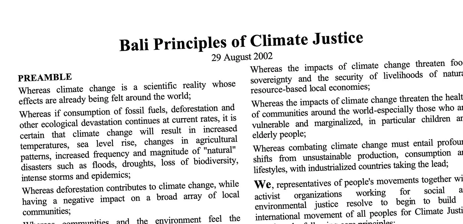 Bali Principles of Climate Justice