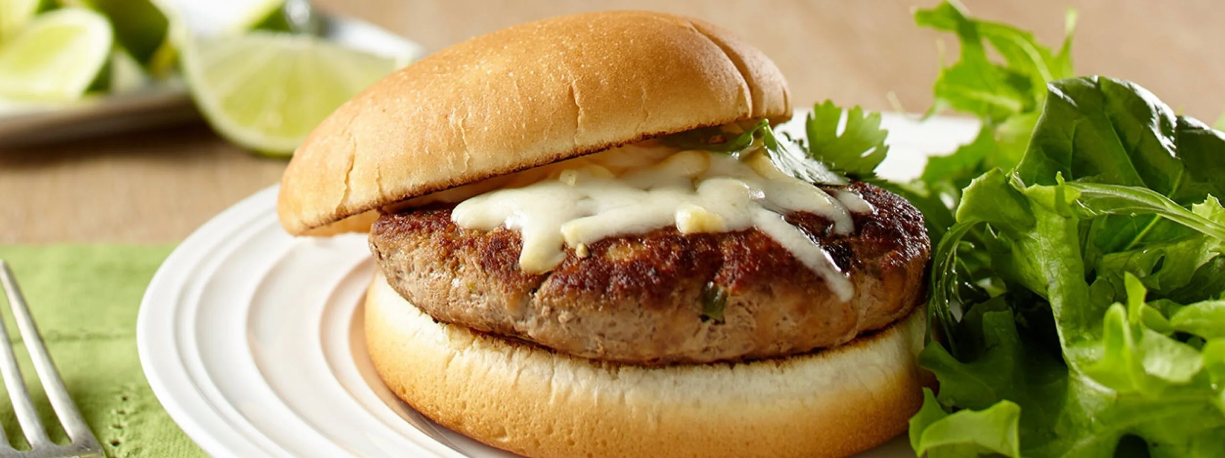 Jalapeño-Lime Turkey Burger with Smoked Mozzarella