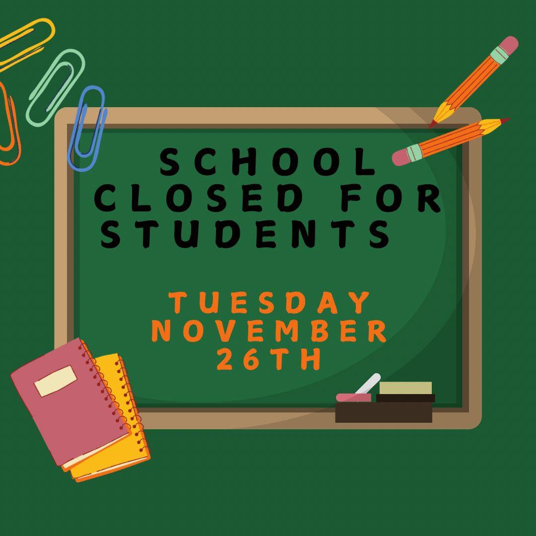 &lrm;🔔Reminder 🔔Col&aacute;iste na Carraige will be closed for all students on Tuesday, November 26th to facilitate staff training. 

🔔 Meabhr&uacute;ch&aacute;n 🔔 Beidh Col&aacute;iste na Carraige druidte do na dalta&iacute; uilig, D&eacute; M&a