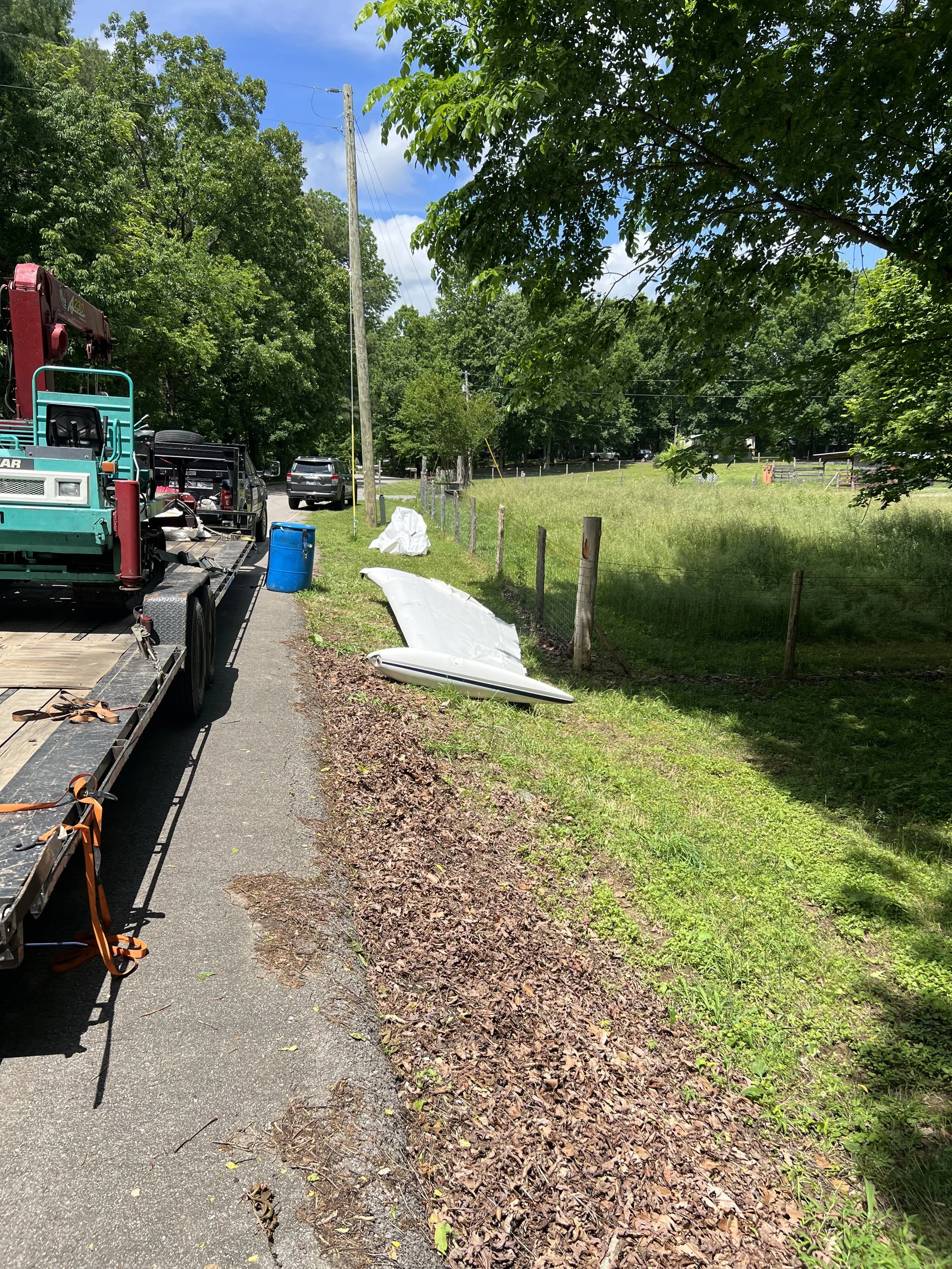 Enviro Medics spill response team working a downed aircraft in Tennessee. Complete fuel removal and soil remediation.
