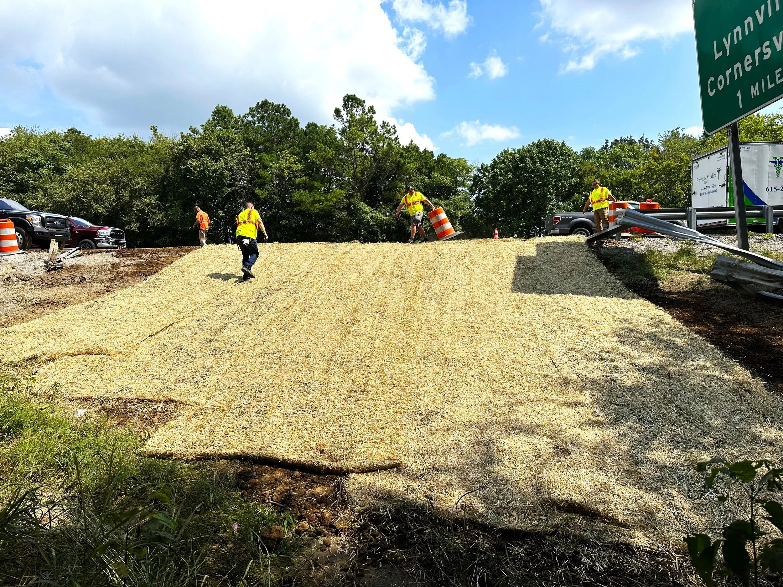 Enviro Medics emergency response team finishing up a fuel spill remediation.