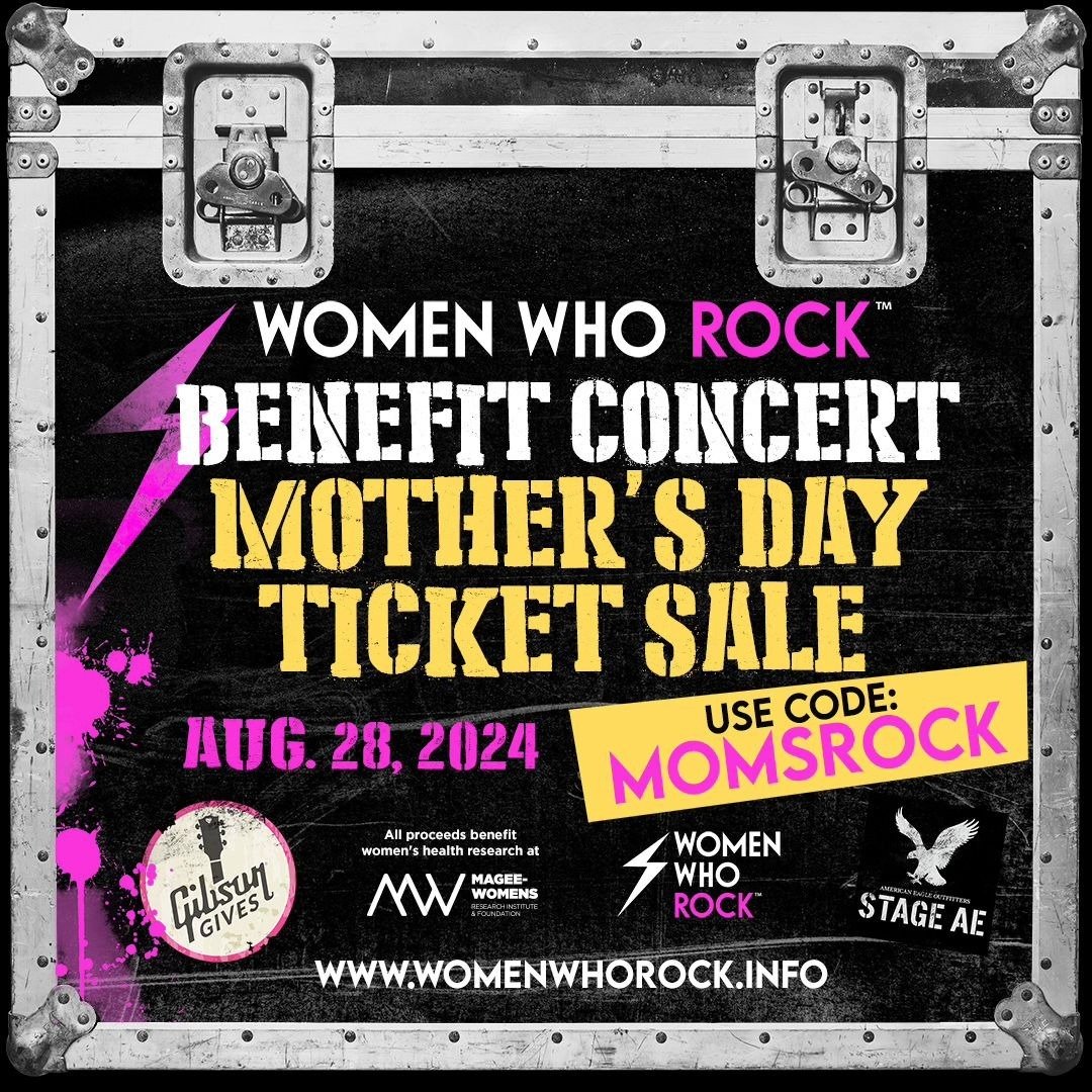 🌟✨ FLASH SALE ALERT! ✨🌟

This Mother's Day, we're celebrating the incredible women who rock our world with something truly special! 🎉 Get ready to treat your mom (or yourself!) to an unforgettable experience at the upcoming Women Who Rock Benefit 