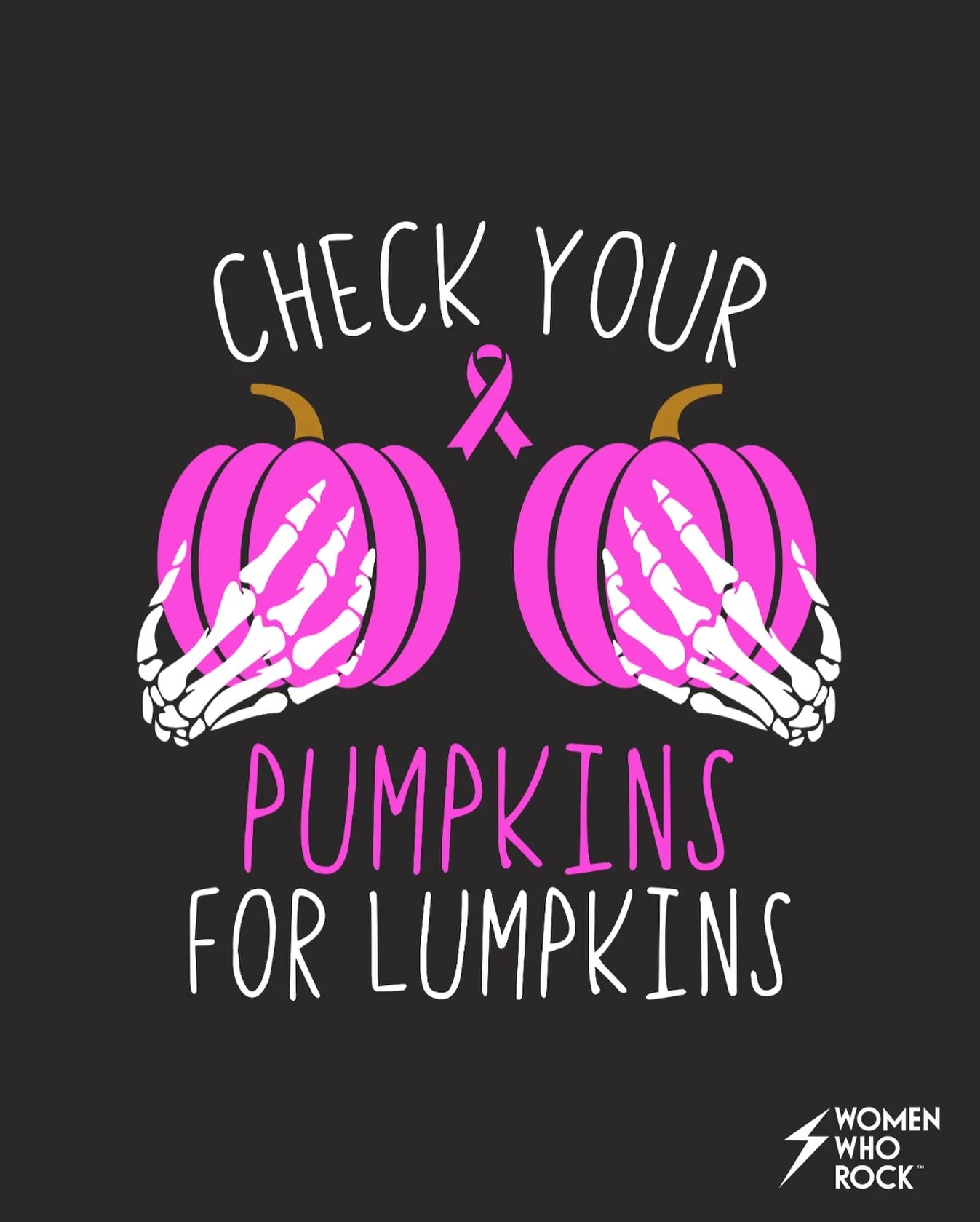 💖🎃Check Your Pumpkins for Lumpkins 💖🎃 

This spooky season and breast cancer awareness month comes with an important reminder from Women Who Rock &mdash; schedule your annual mammogram and breast health checkup.

A routine mammogram can help dete