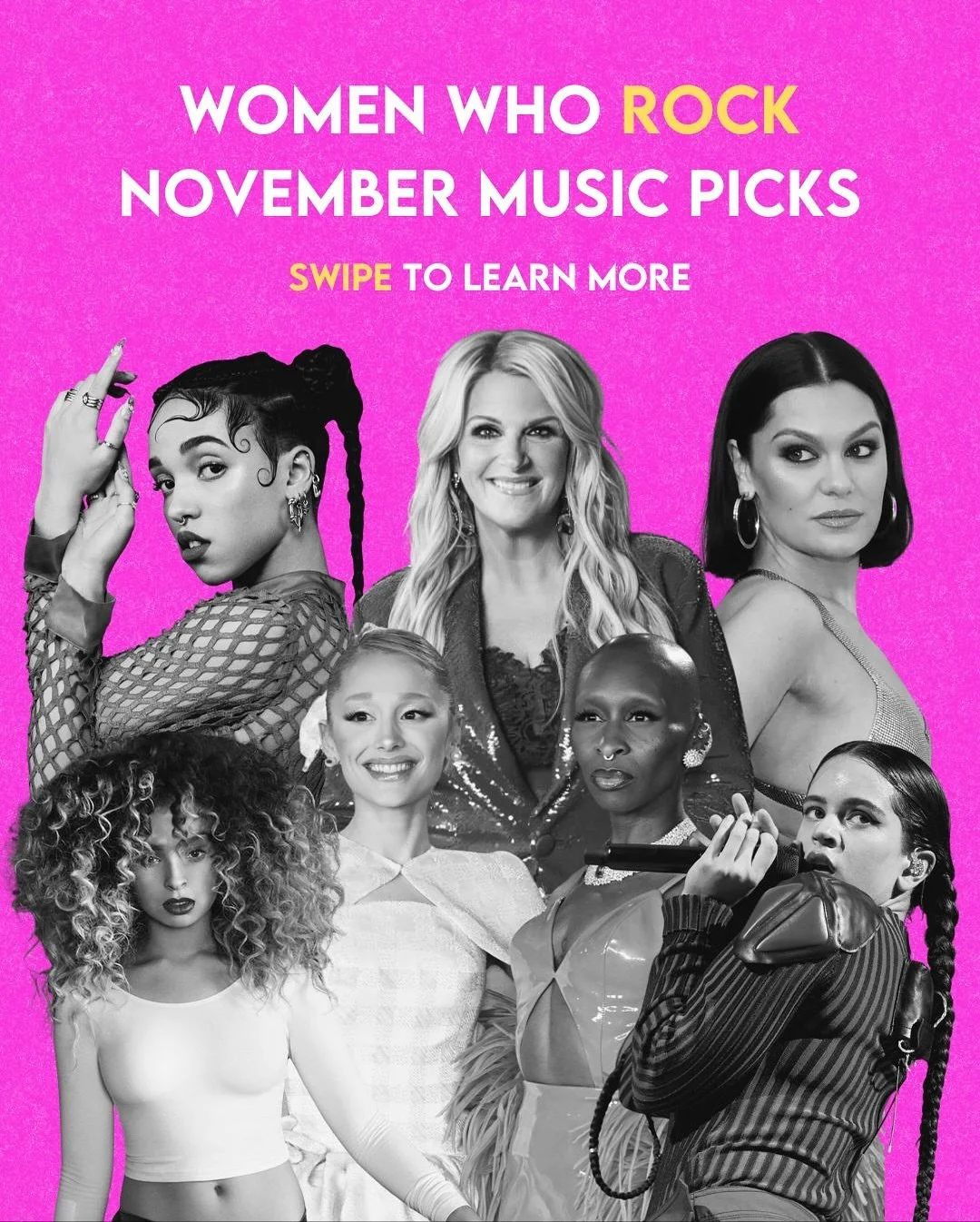 Women Who Rock: November Music Picks 🎶

This month&rsquo;s lineup is full of girl power. From Rosal&iacute;a&rsquo;s global fusion to FKA twigs&rsquo; ethereal experiments and Trisha&rsquo;s timeless holiday warmth; these women are redefining what i