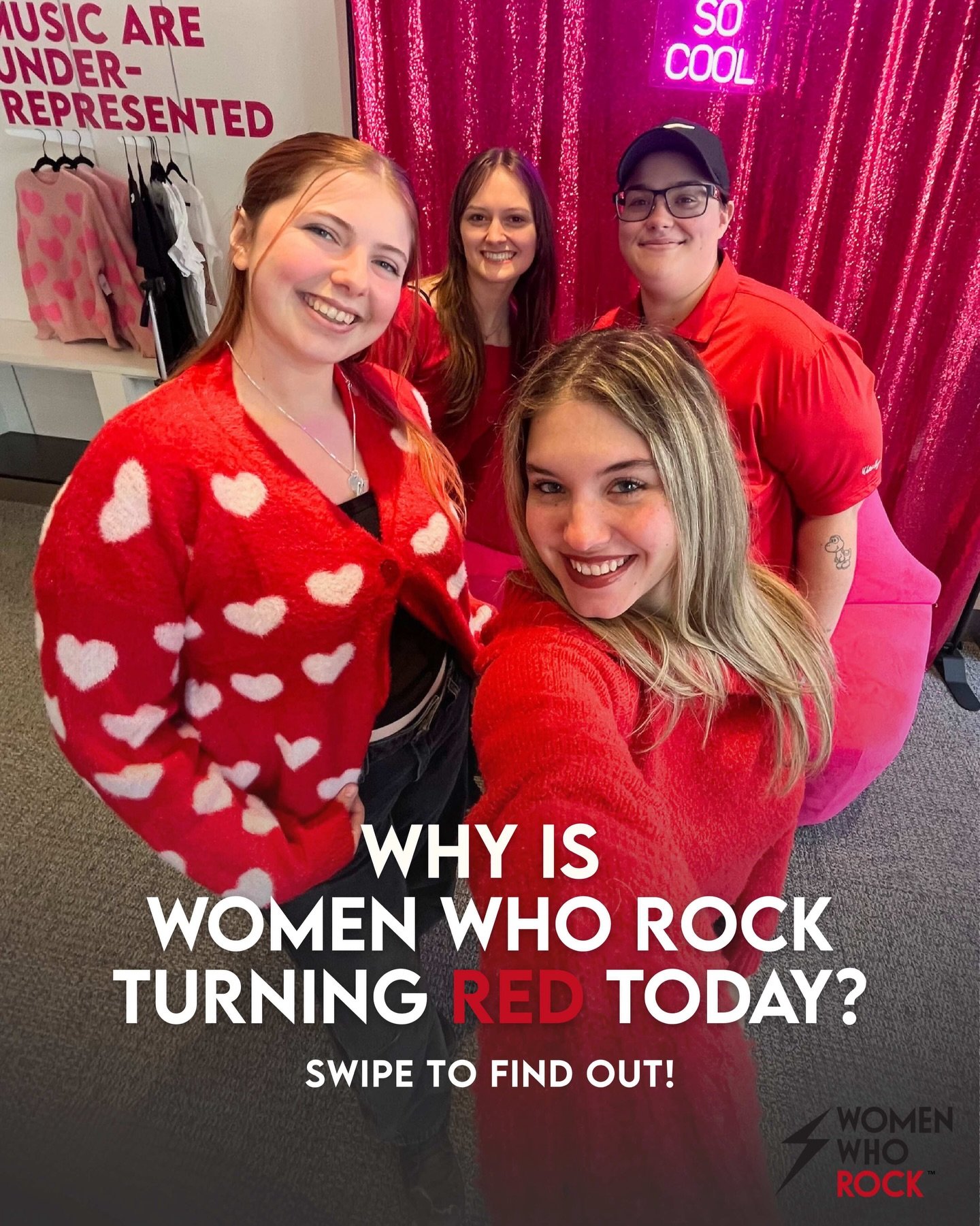 Women Who Rock goes red for women! &hearts;️

Today, we&rsquo;re changing our colors to red to raise awareness for American Heart Month and National Wear Red Day.

Heart disease is the leading cause of death for women in the
U.S, and early detection 