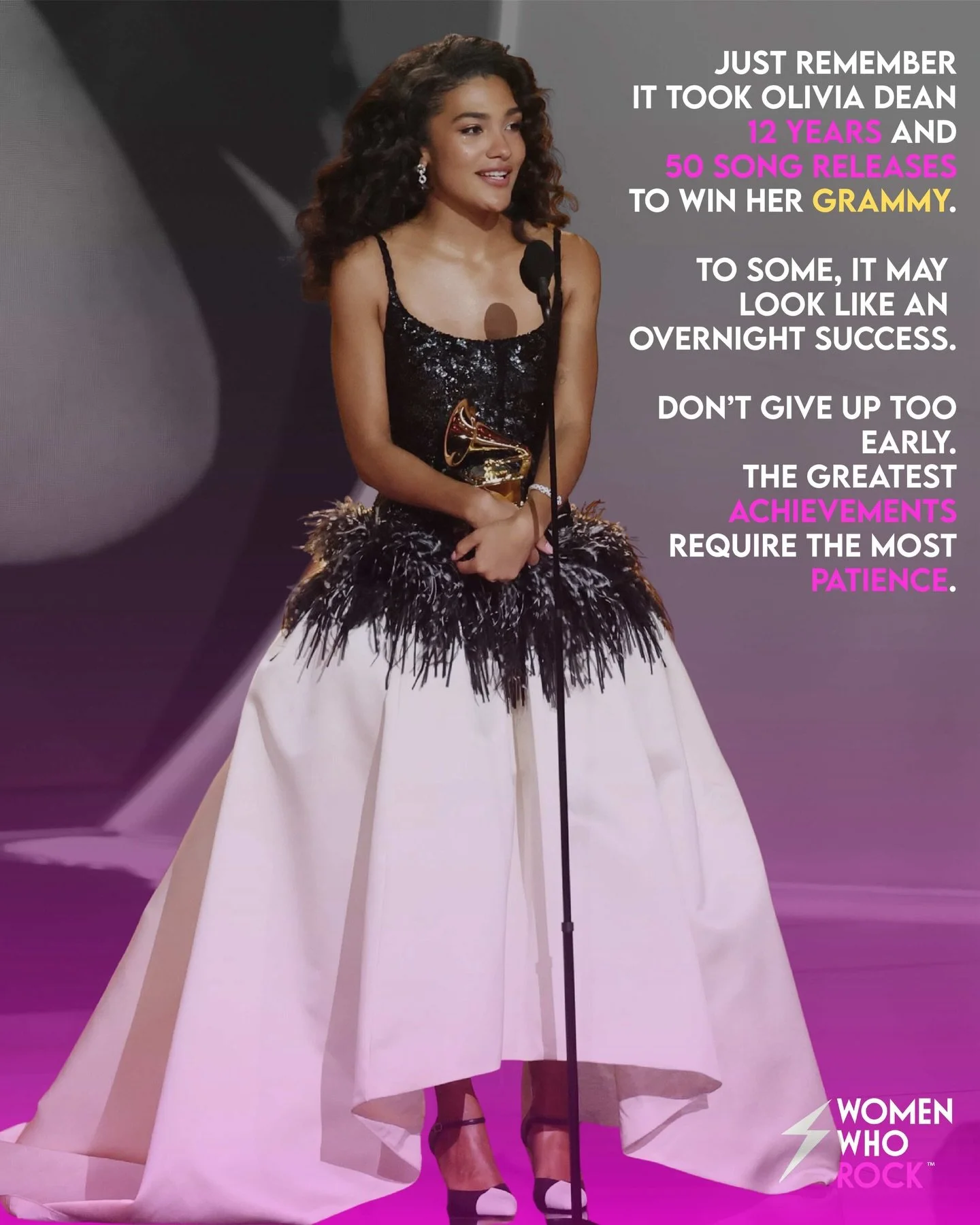 Never give up on your dreams. 🙅&zwj;♀️

It took Olivia Dean 12 years and 50 songs to win her first GRAMMY.

It is never &ldquo;too late&rdquo;.
It is not &rdquo;just a hobby&rdquo;.

It is our life. 

#oliviadean #womeninmusic #supportwomeninmusic