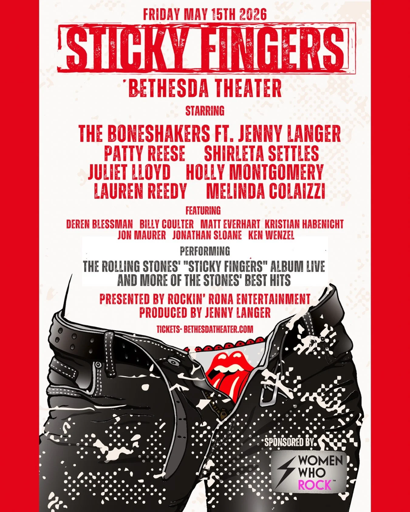 WE&rsquo;RE HITTING THE ROAD ⚡️

Women Who Rock is heading to one of our FAVORITE shows &mdash; Sticky Fingers: A Night of The Rolling Stones 🎸

An all-female lineup bringing iconic rock to life:

✨ Jenny Langer
✨ Patty Reese
✨ Shirleta Settles
✨ Ju