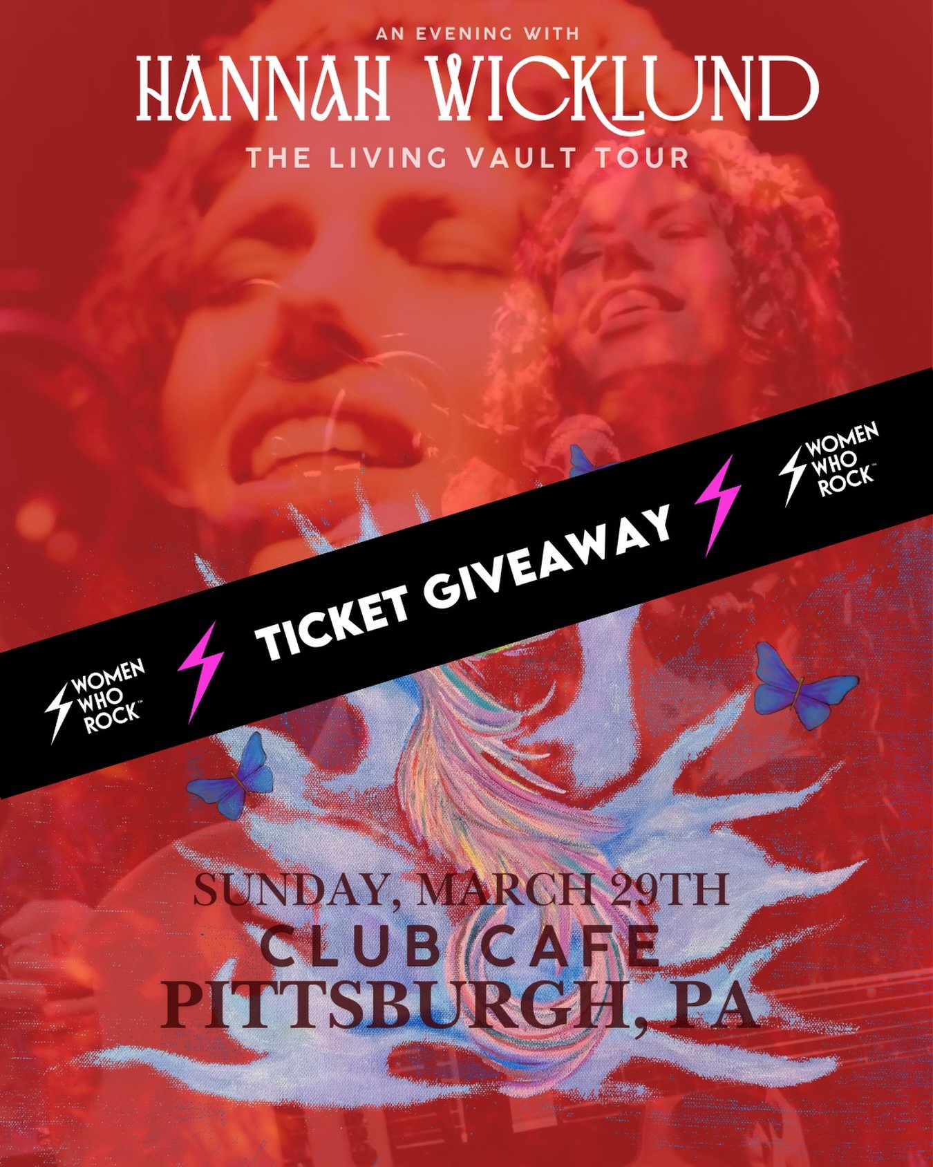 ⚡ TICKET GIVEAWAY ⚡WOMEN WHO ROCK is sending YOU to an unforgettable night of live music. 

We&rsquo;re giving away 4 tickets plus a copy of The Living Vault Vinyl to:

An Evening with Hannah Wicklund
📍 Club Caf&eacute; &ndash; Pittsburgh
📅 Sunday,