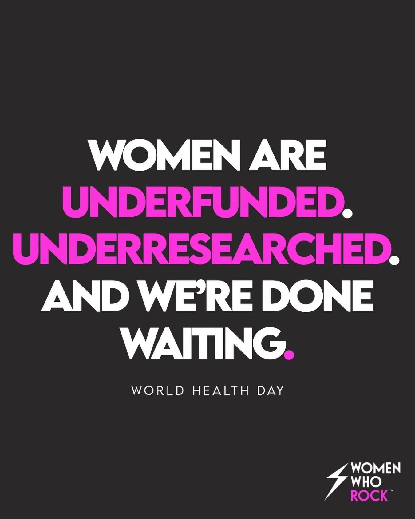 Women are underfunded.
Under-researched.
And still expected to wait.

On World Health Day, the global message is:
&ldquo;Together for health. Stand with science.&rdquo;

We believe in science.
We believe in collaboration.
And we use music to make sur