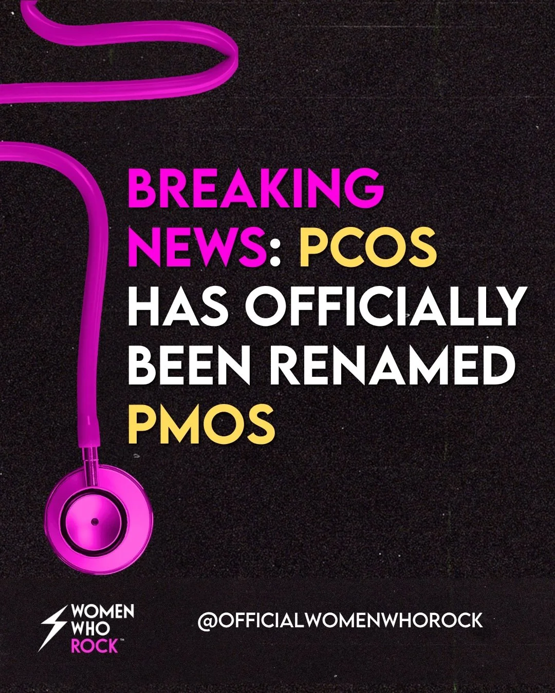 ⚡️ BREAKING WOMEN&rsquo;S HEALTH NEWS ⚡️

After years of advocacy, research, and lived experiences being overlooked, experts are officially renaming PCOS (Polycystic Ovary Syndrome) to PMOS &mdash; Polyendocrine Metabolic Ovarian Syndrome &mdash; to 