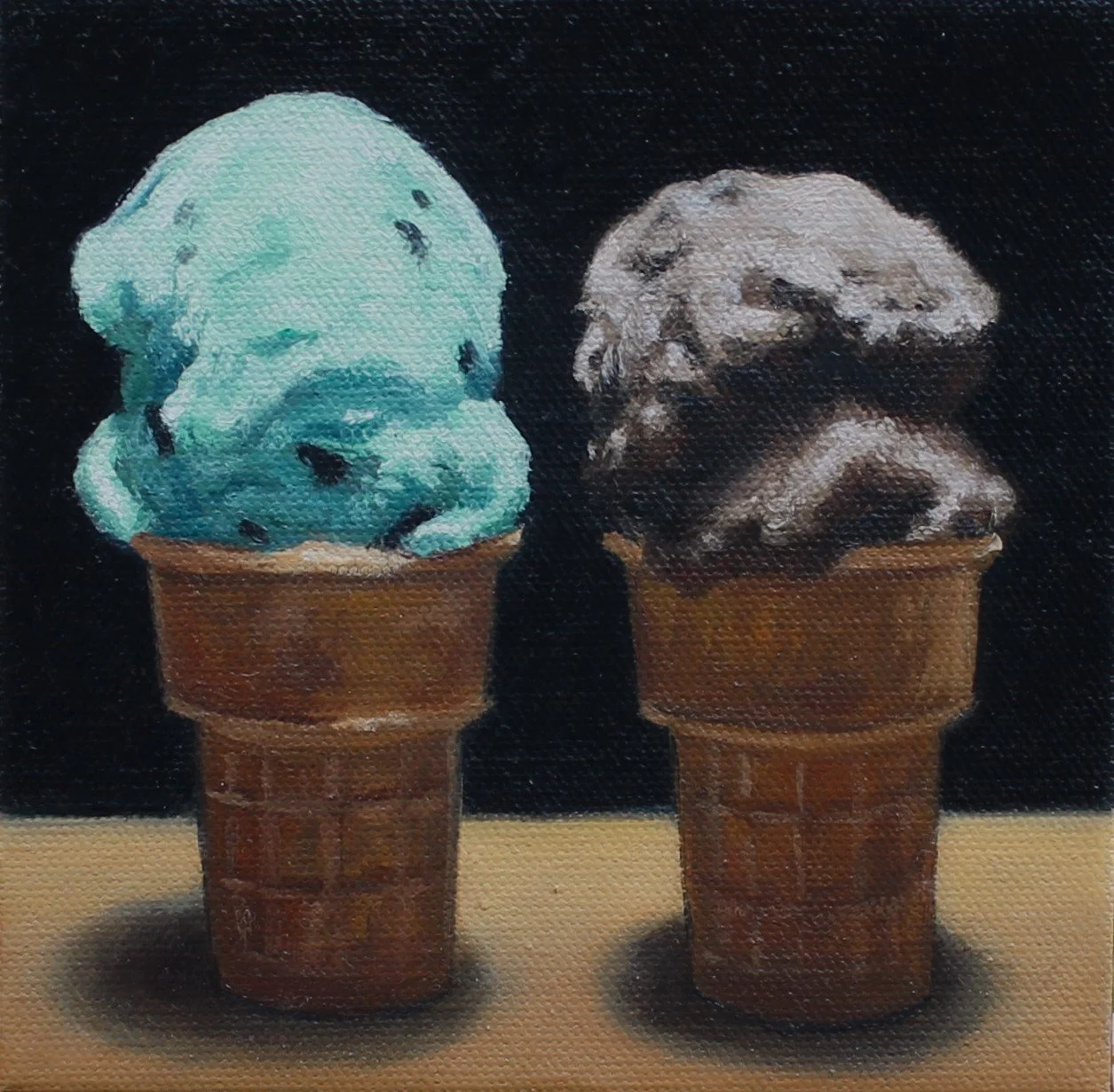 Mint or Chocolate, Oil, 6x6
