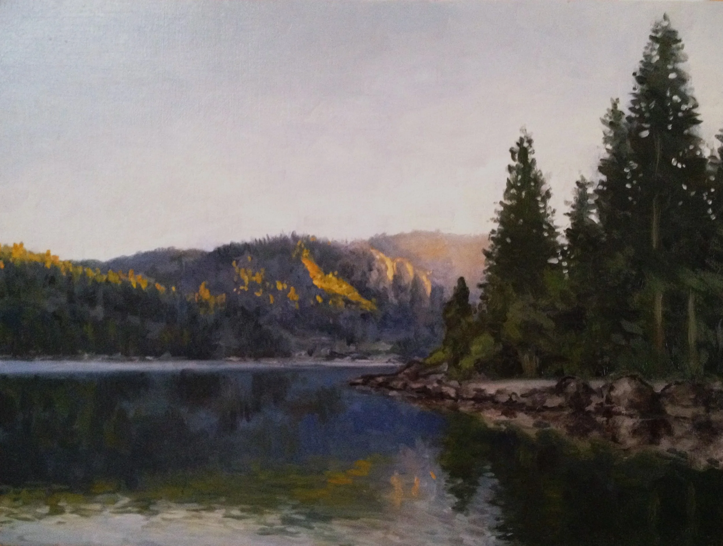 Lake Sunrise, Oil, 9x12