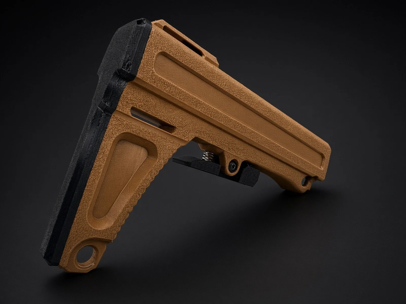 Pathfinder V1 AR15 Buttstock Coyote Brown Rear View.jpeg