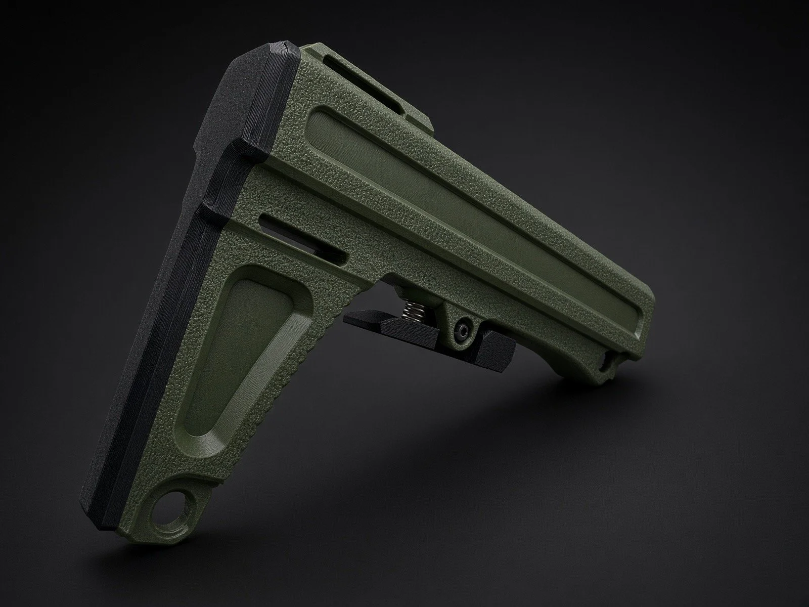 Pathfinder V1 AR15 Buttstock Olive Green Rear View.jpeg