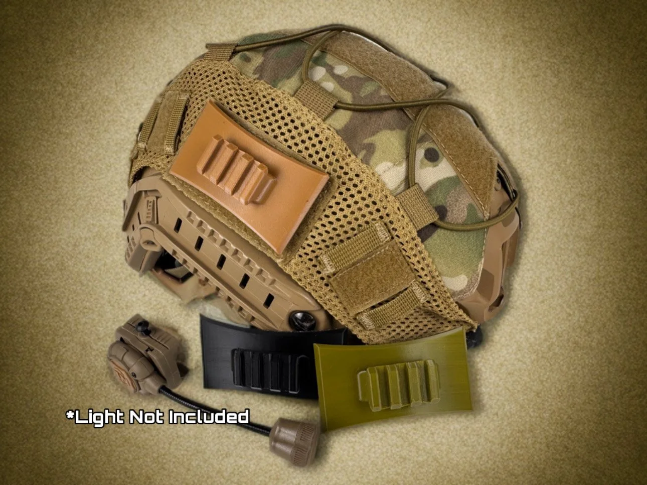 Picatinny Helmet Mount Tactical Hook & Loop Flashlight Rail
