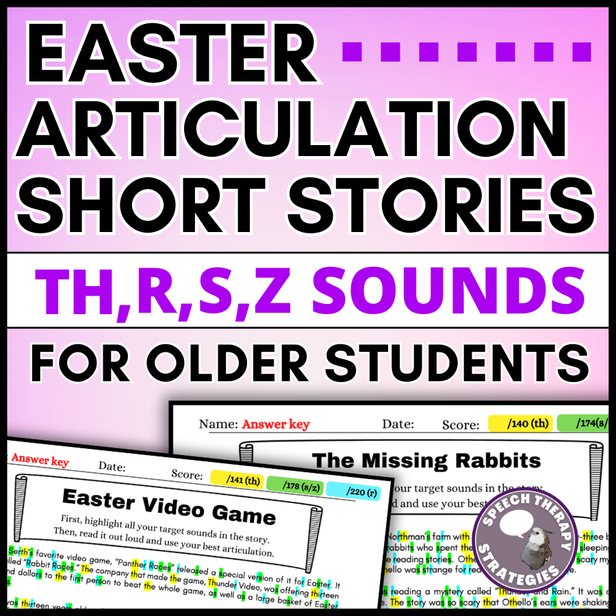 Easter Articulation Stories for TH, R, S, & Z Sounds — Speech Therapy ...