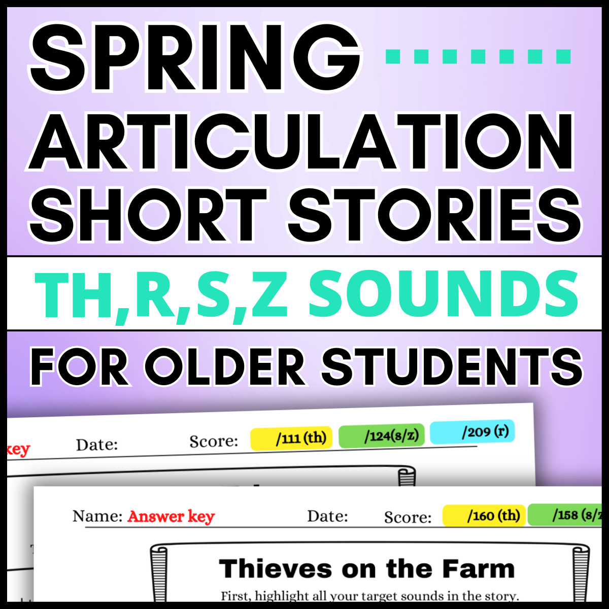 Spring Articulation Stories For TH, R, S, & Z Sounds