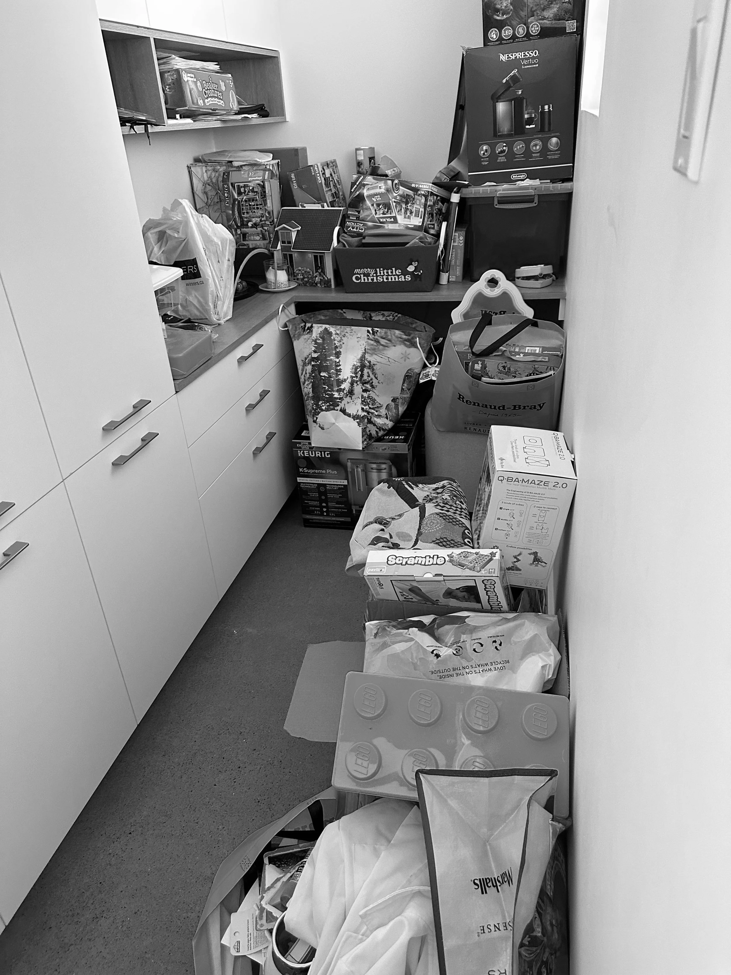 BEFORE - office zone & toy storage