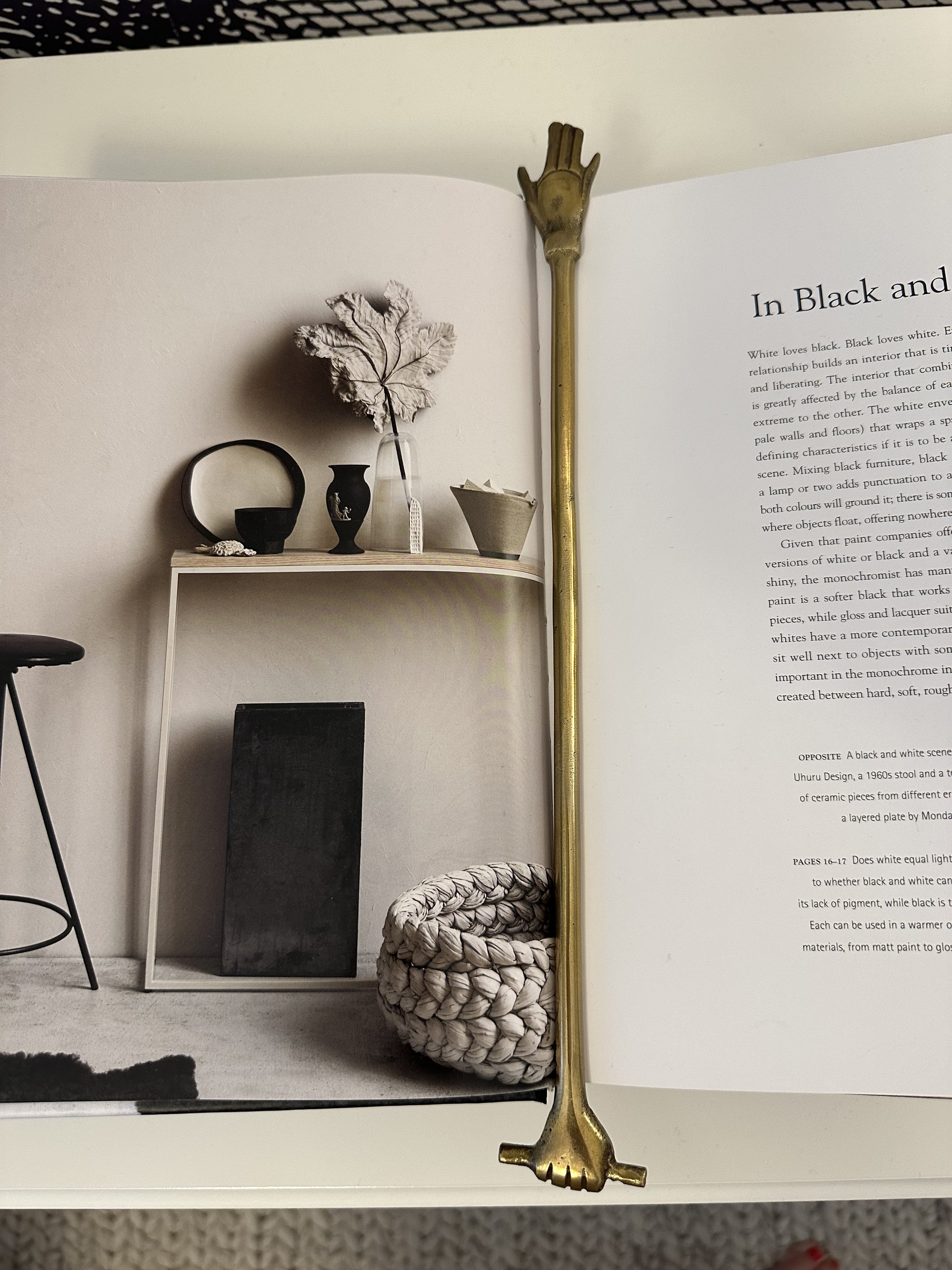 AFTER | Brass Harper Hand bookmark from Alice Lane Interiors adds whimsy
